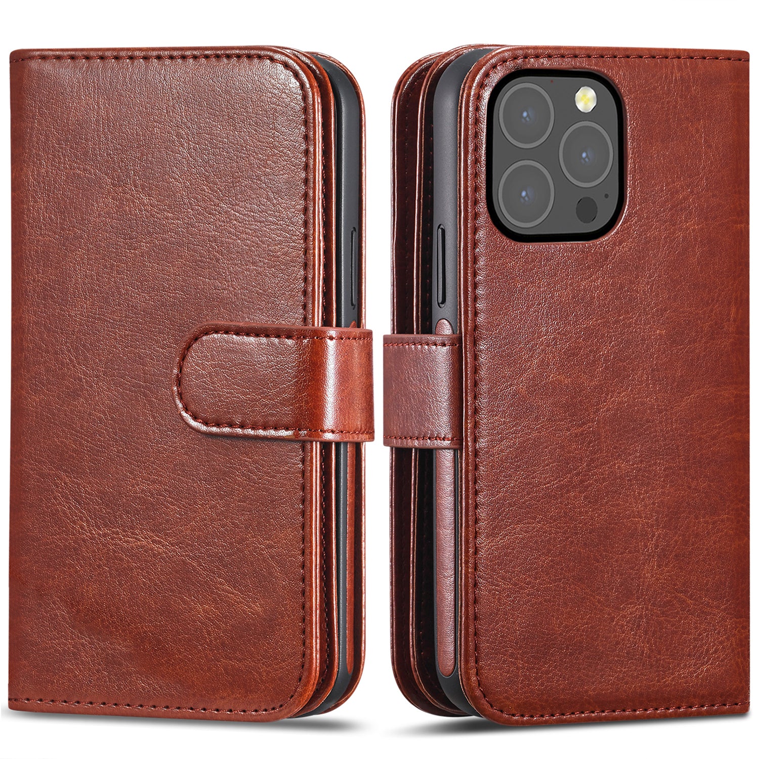 iPhone 13 Pro Case Double Wallet (Brown)