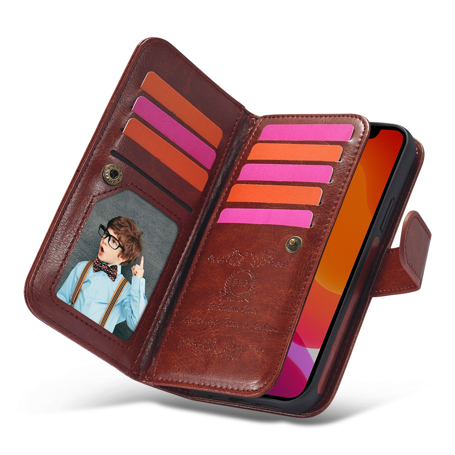 iPhone 13 Pro Case Double Wallet (Brown)