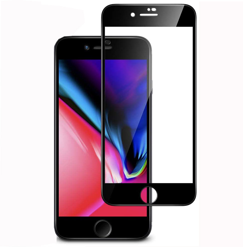 iPhone SE (3rd Gen) Glass Screen Protector Full Cover (Black)
