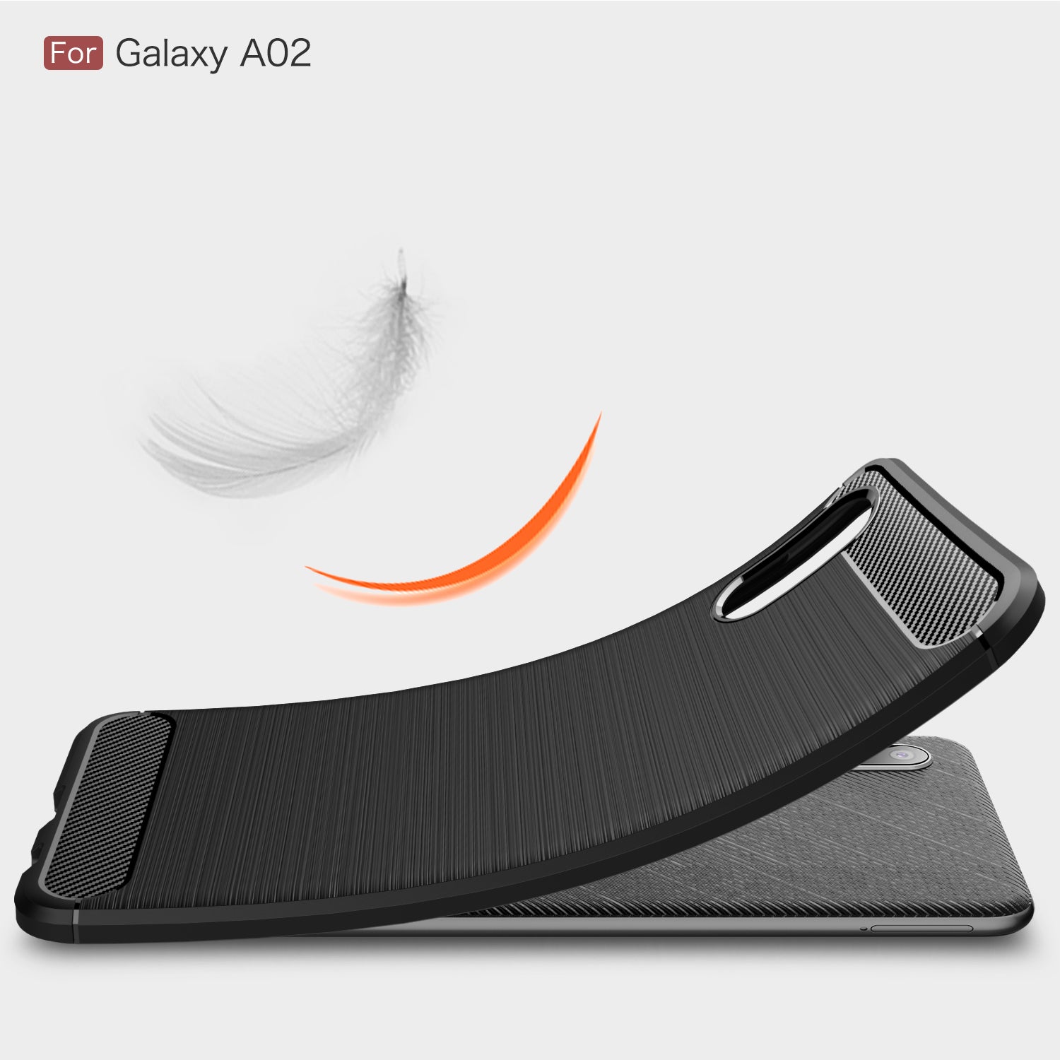 Samsung A02 Carbon Fibre TPU Case Slim Shockproof Cover Red