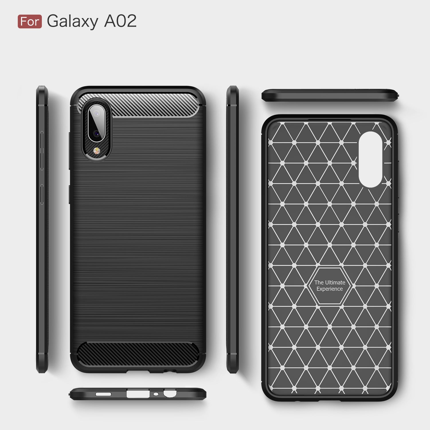 Samsung A02 Carbon Fibre TPU Case Slim Shockproof Cover Red