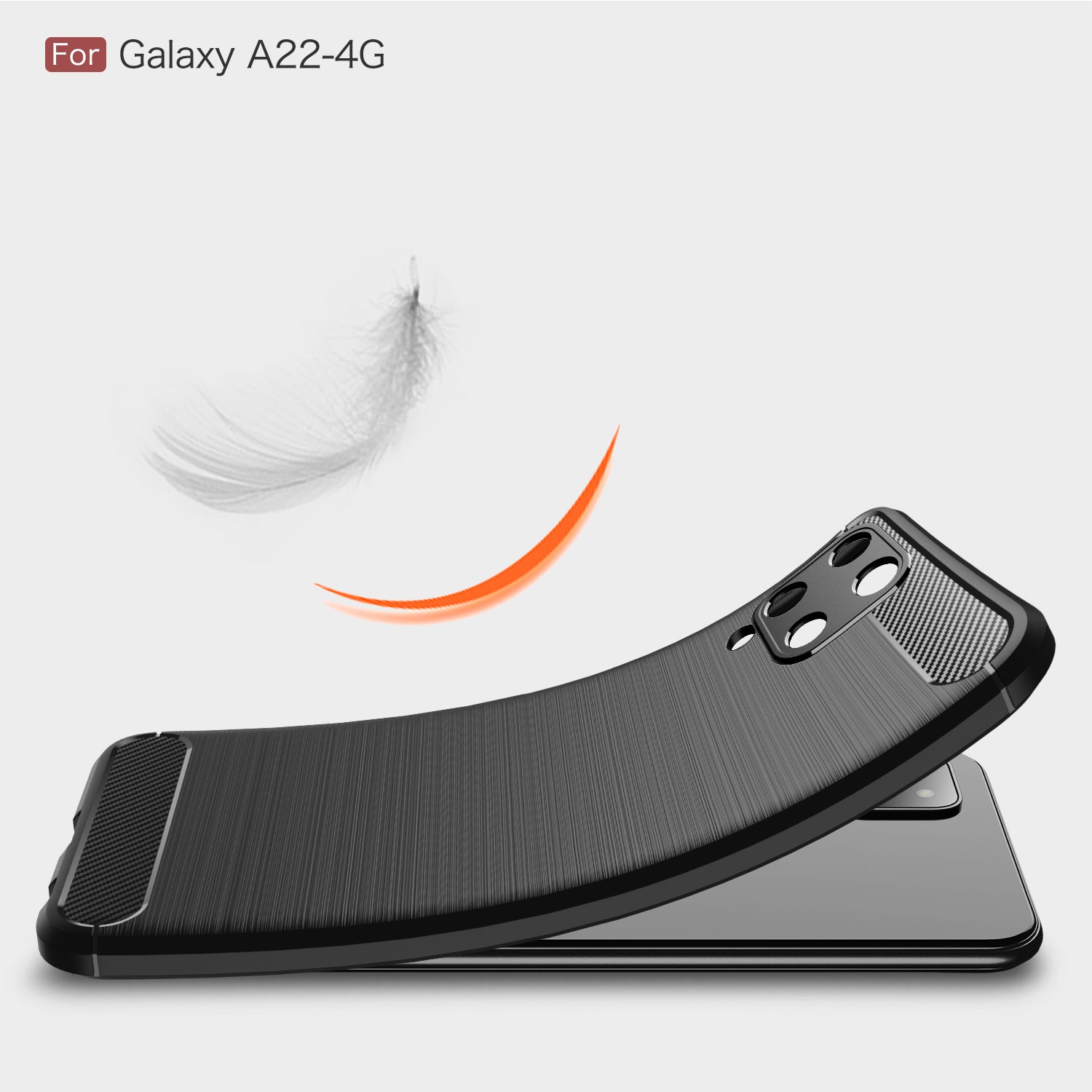 Samsung M32 Carbon Fibre TPU Case Slim Shockproof Cover Red