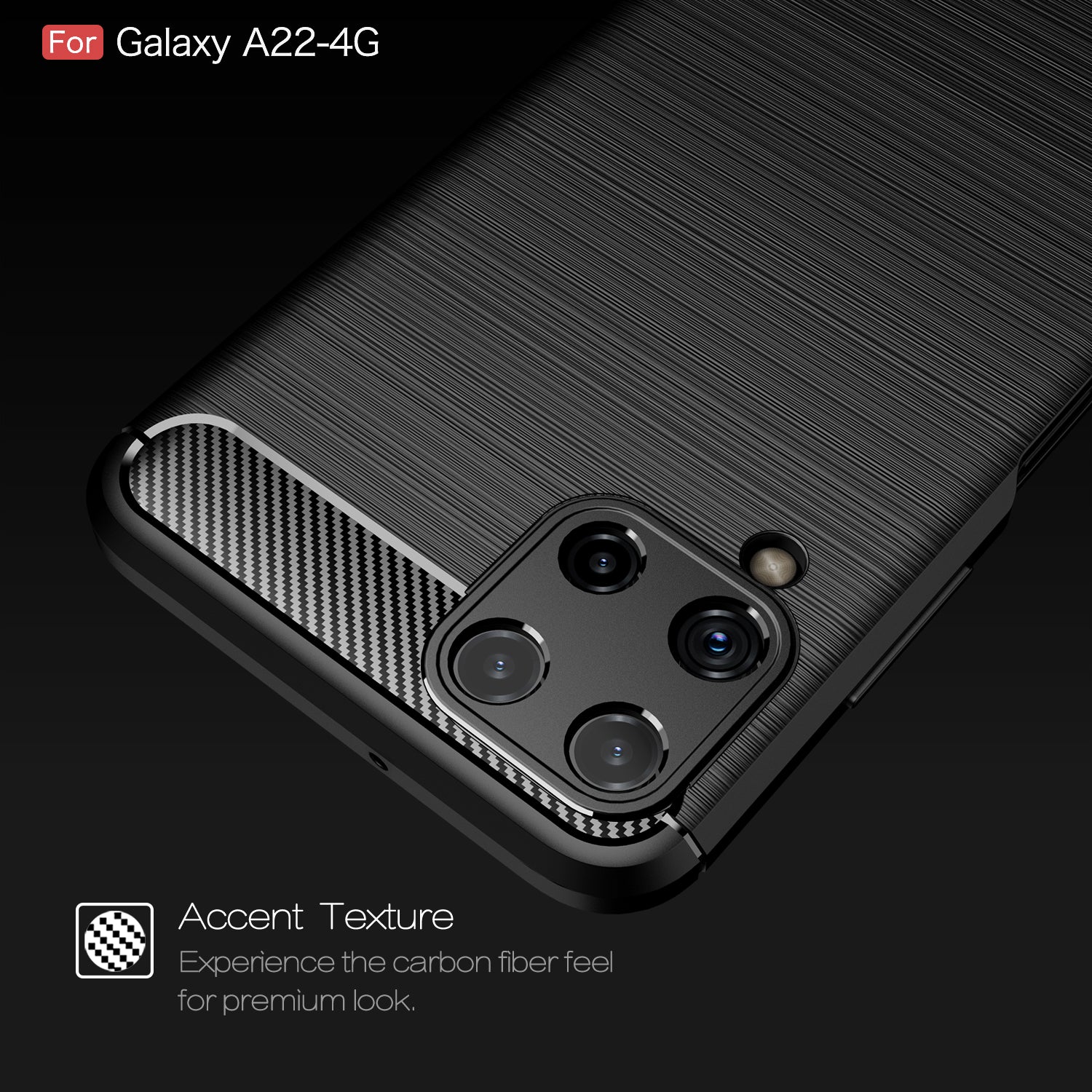 Samsung M32 Carbon Fibre TPU Case Slim Shockproof Cover Red