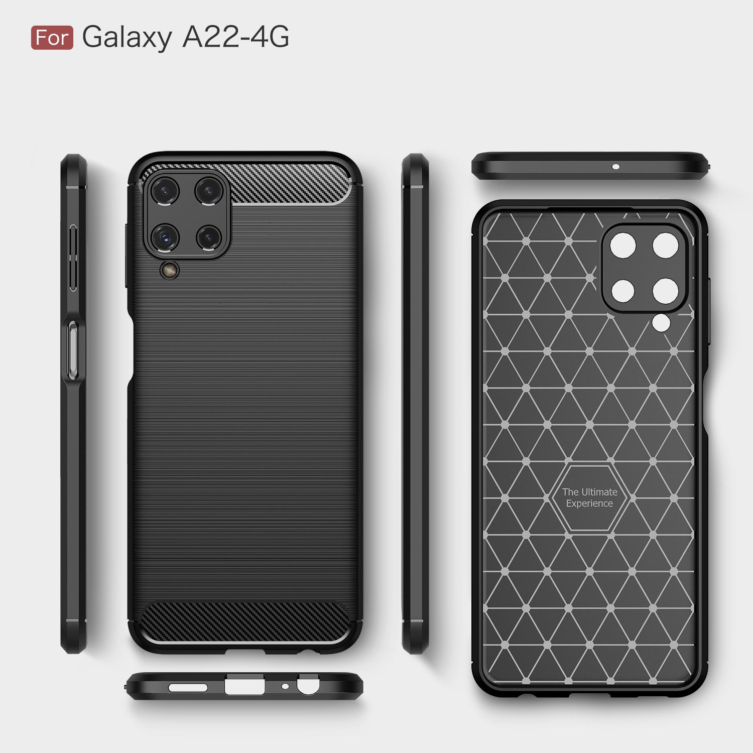 Samsung M32 Carbon Fibre TPU Case Slim Shockproof Cover Red