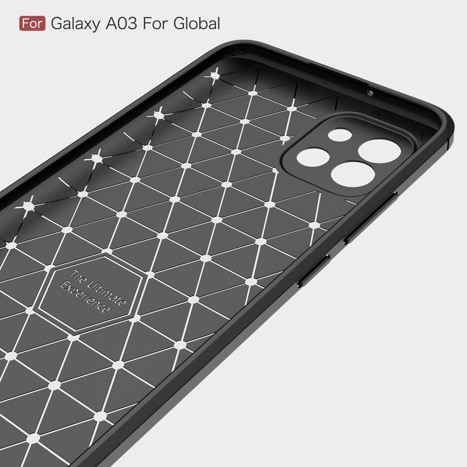 Samsung A03 Carbon Fibre TPU Case Slim Shockproof Cover Black