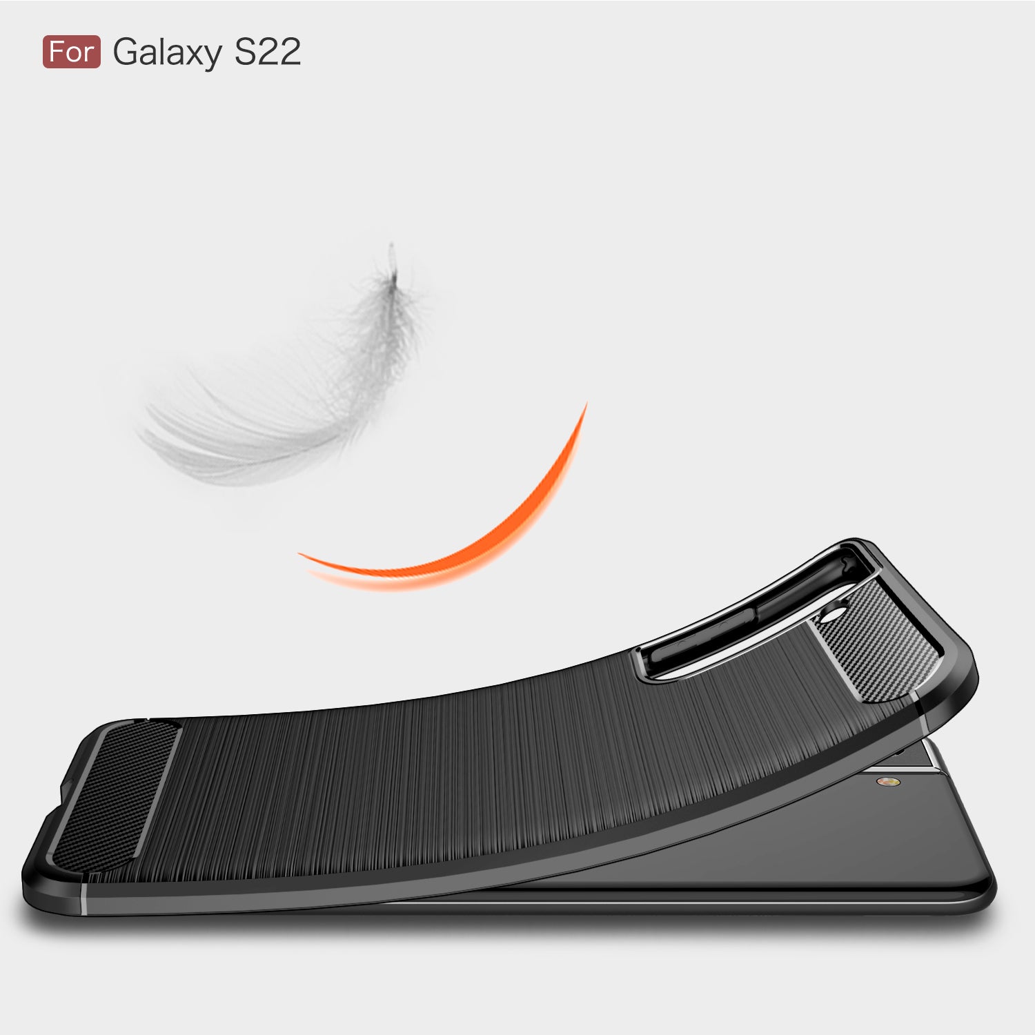 Samsung S22 5G Carbon Fibre TPU Case Slim Shockproof Cover Black