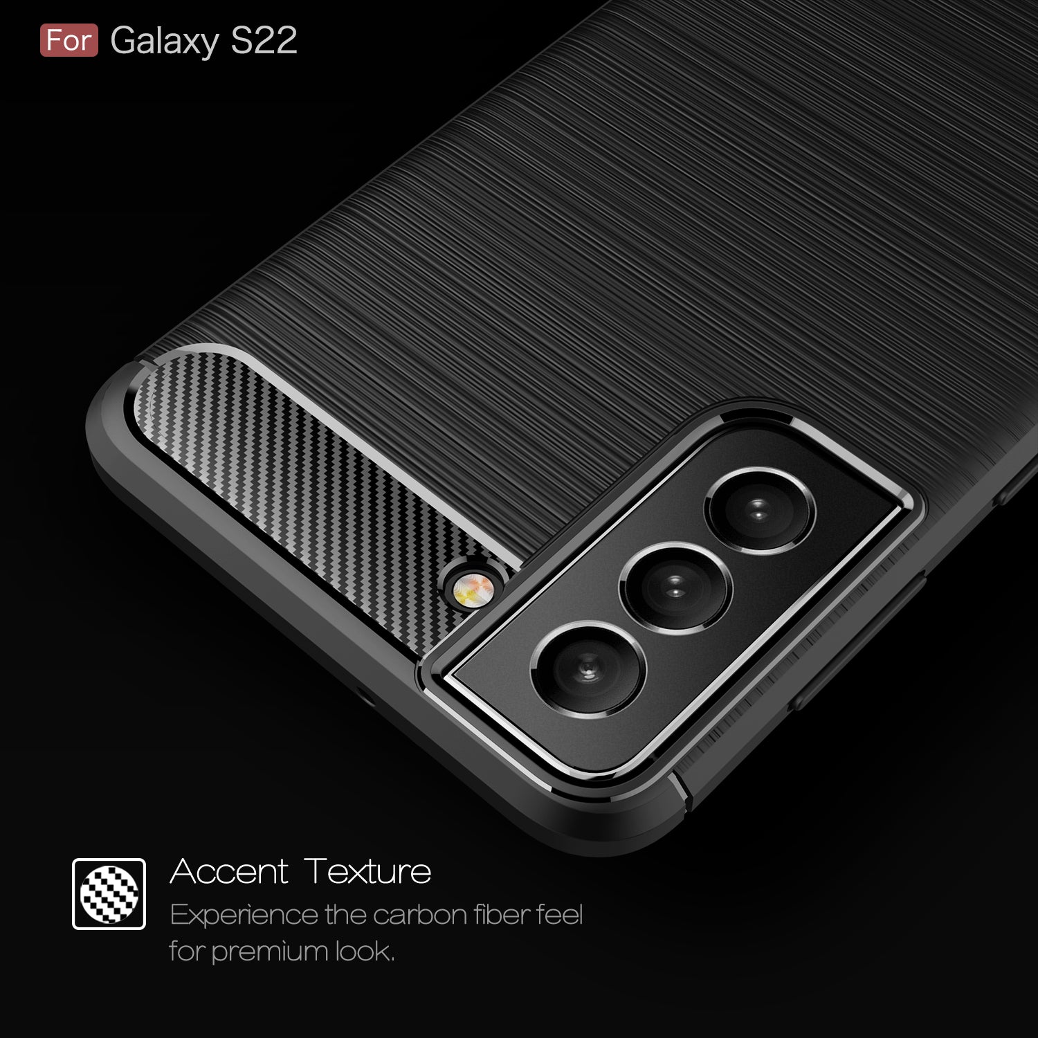 Samsung S22 5G Carbon Fibre TPU Case Slim Shockproof Cover Navy