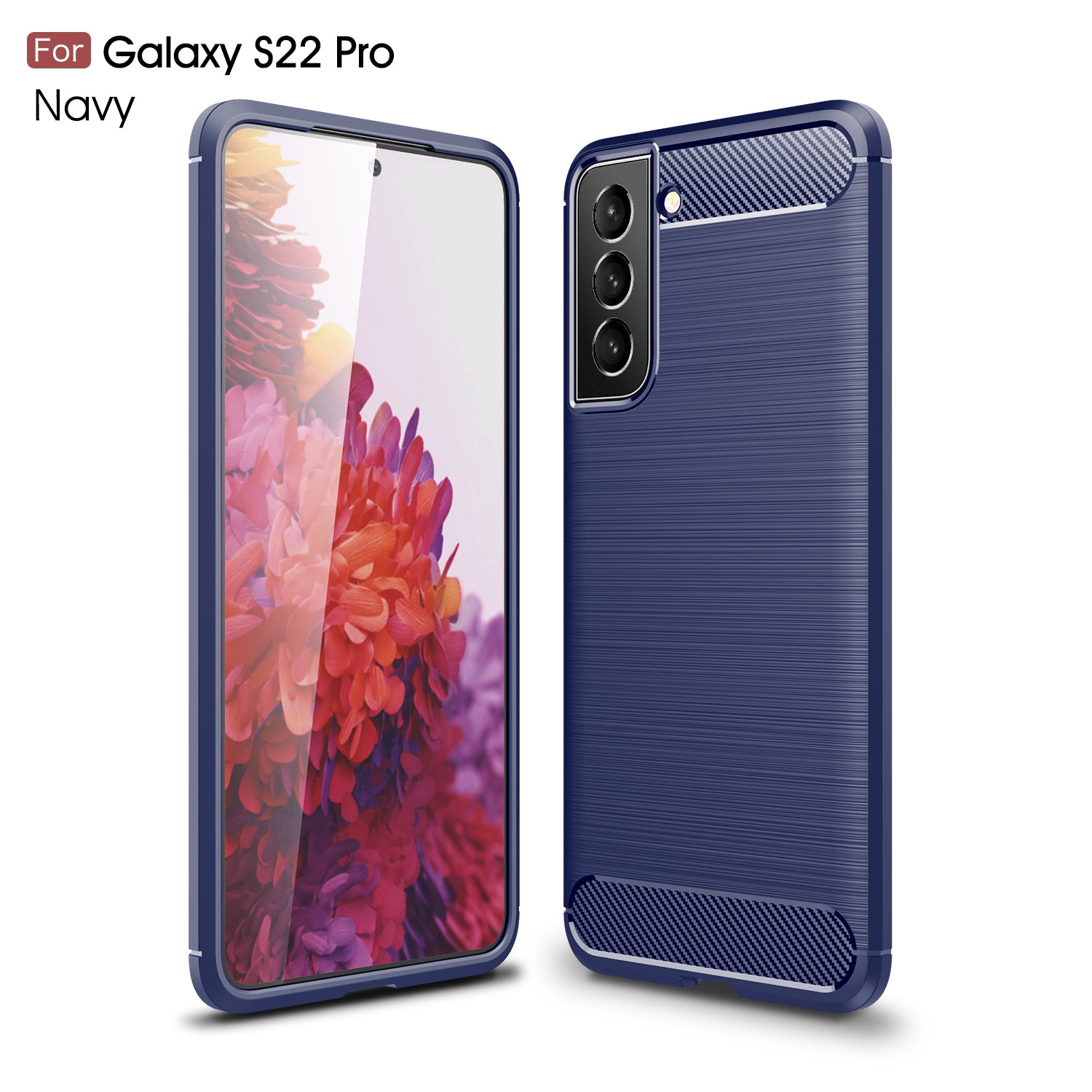 Samsung S22Plus 5G Carbon Fibre TPU Case Slim Shockproof Cover Navy