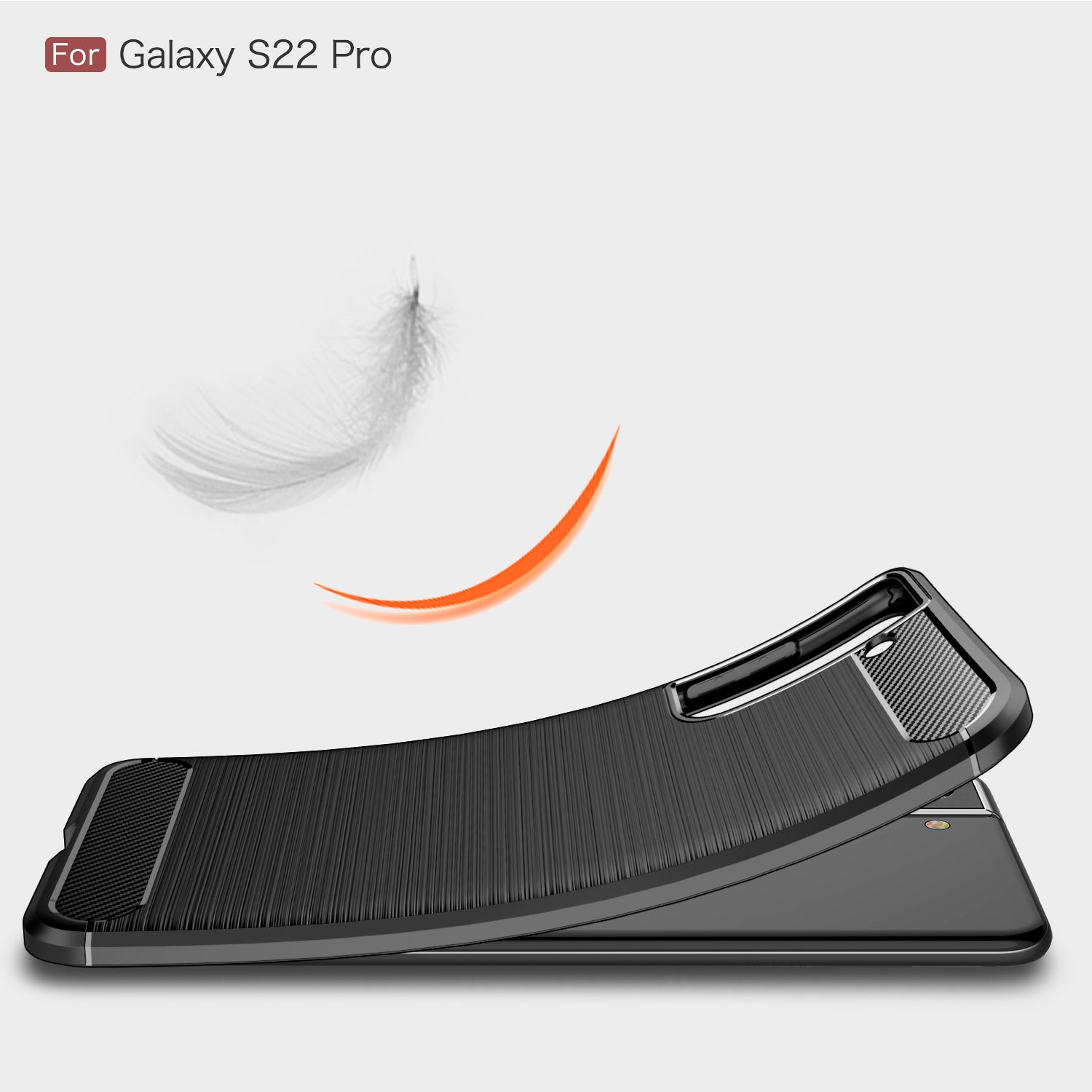 Samsung S22Plus 5G Carbon Fibre TPU Case Slim Shockproof Cover Black