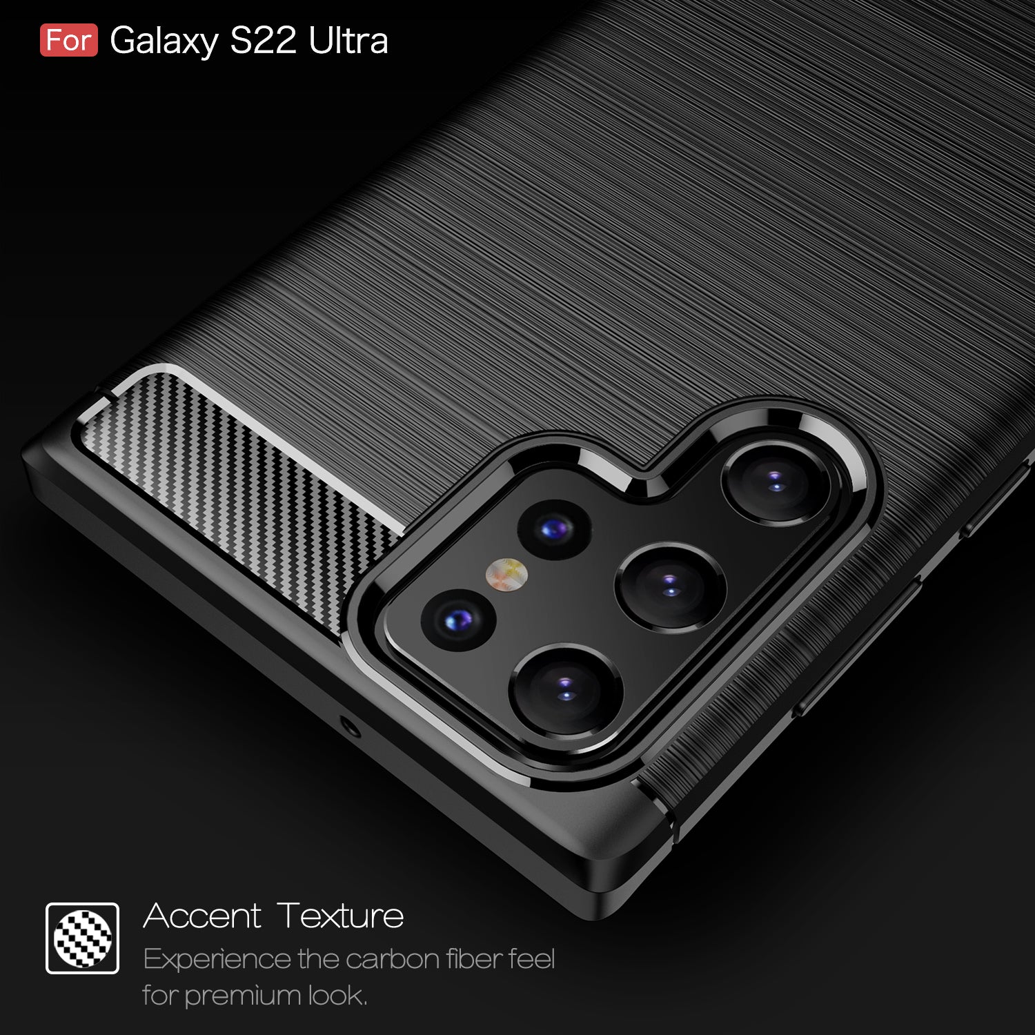 Samsung S22Ultra 5G Carbon Fibre TPU Case Slim Shockproof Cover Navy