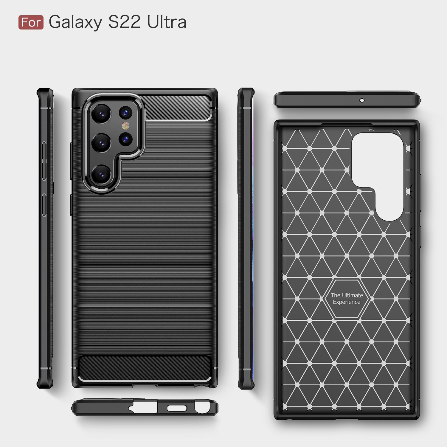 Samsung S22Ultra 5G Carbon Fibre TPU Case Slim Shockproof Cover Navy