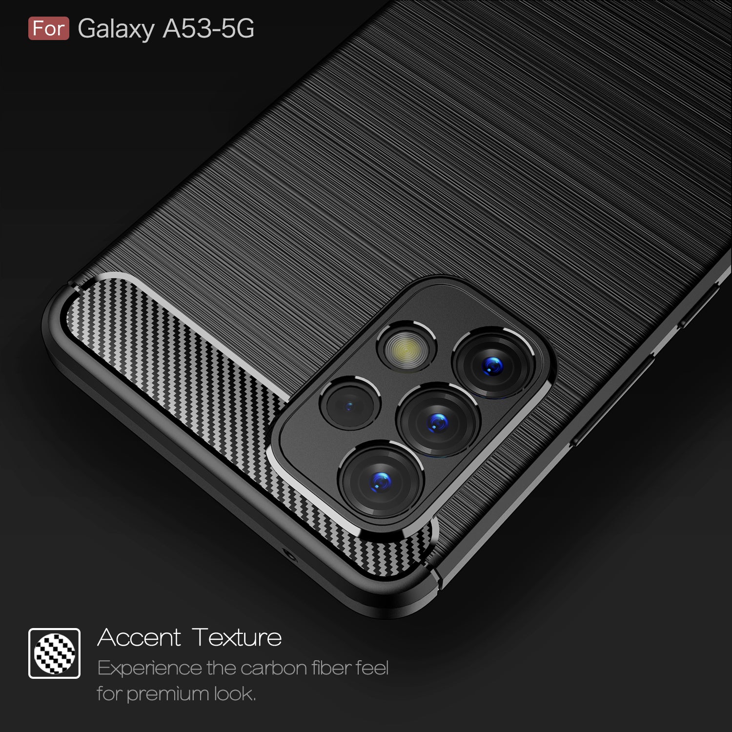 Samsung A53 5G Carbon Fibre TPU Case Slim Shockproof Cover Navy
