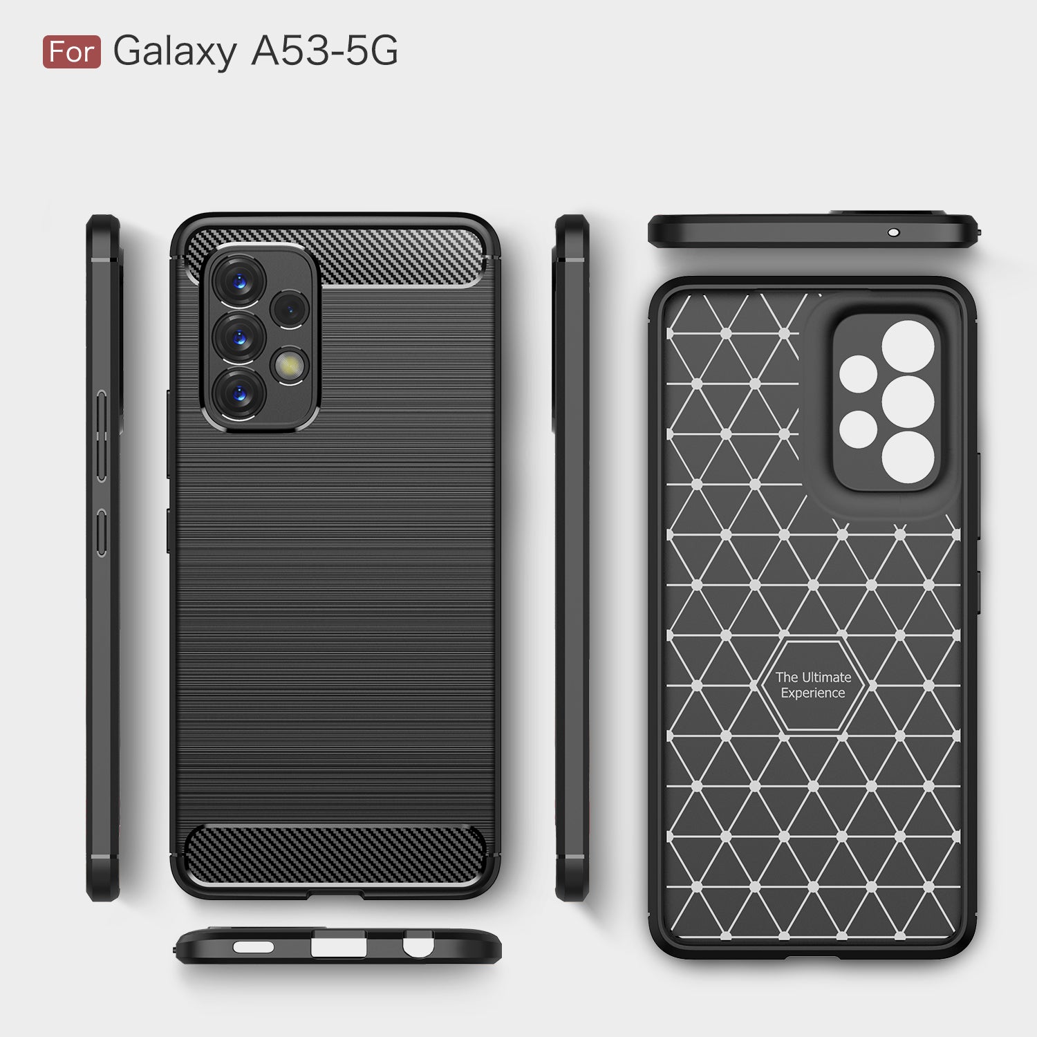 Samsung A53 5G Carbon Fibre TPU Case Slim Shockproof Cover Black