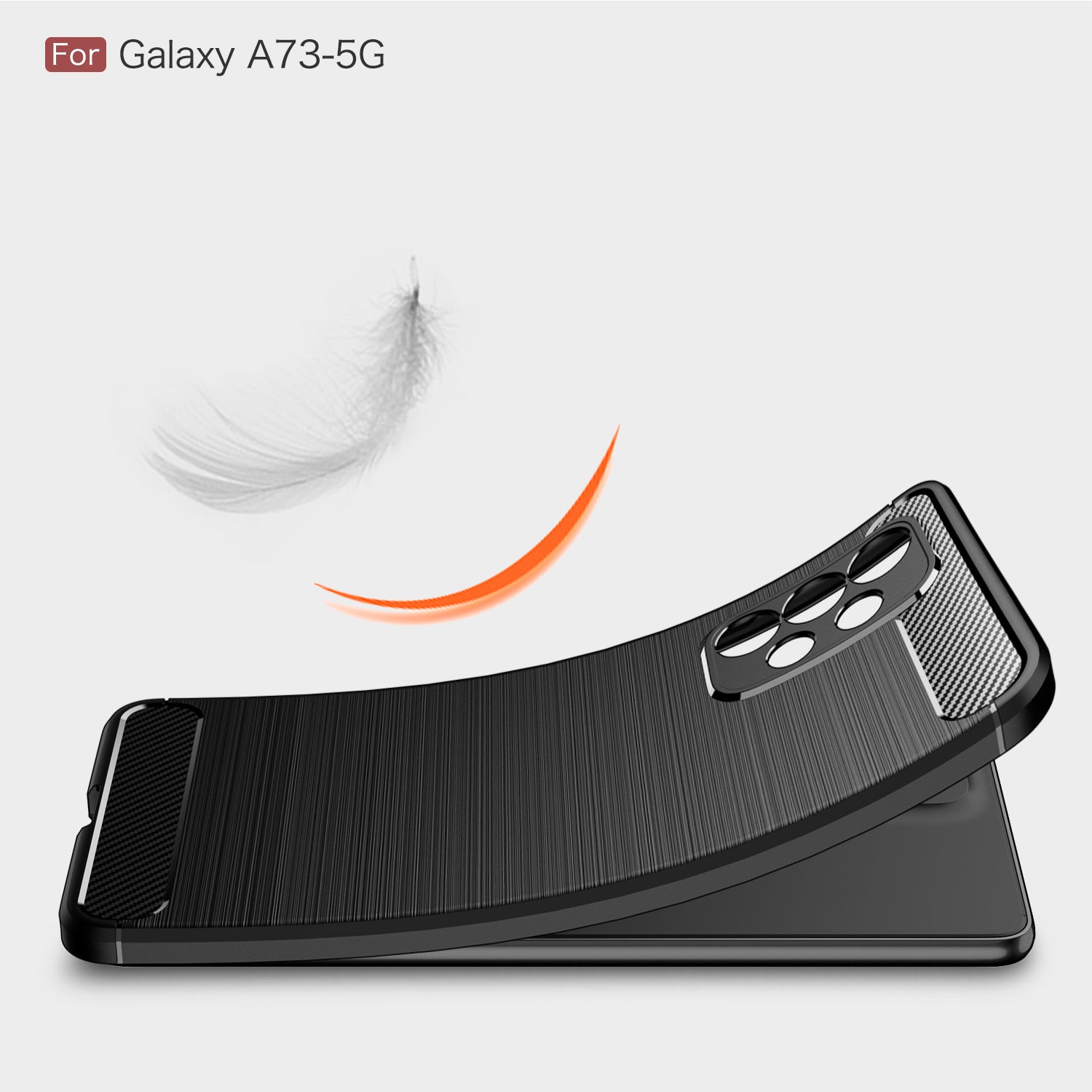 Samsung A73 5G Carbon Fibre TPU Case Slim Shockproof Cover Black