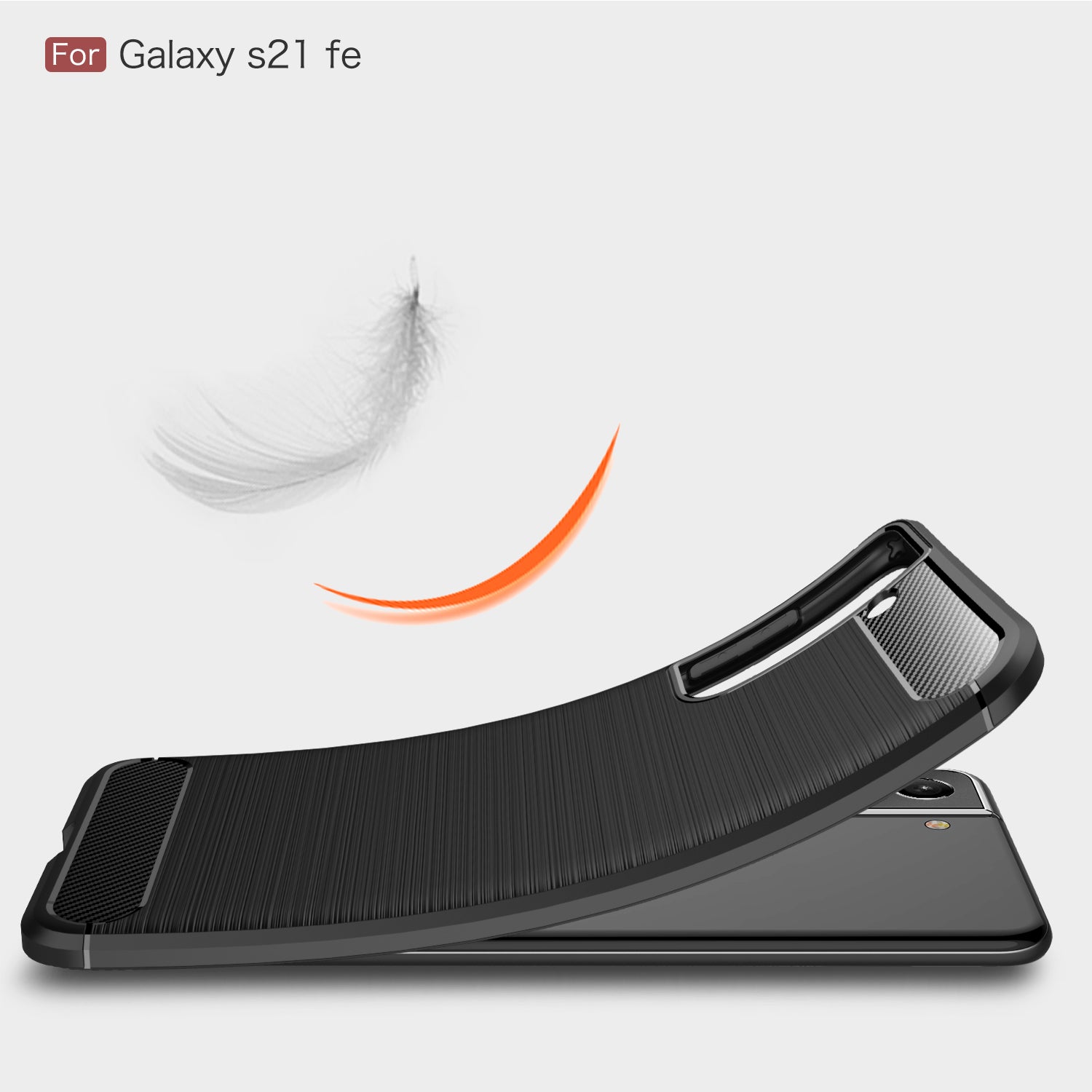 Samsung S21FE 5G Carbon Fibre TPU Case Slim Shockproof Cover Black