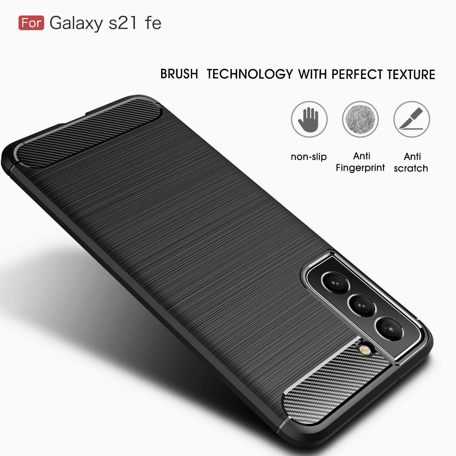 Samsung S21FE 5G Carbon Fibre TPU Case Slim Shockproof Cover Navy