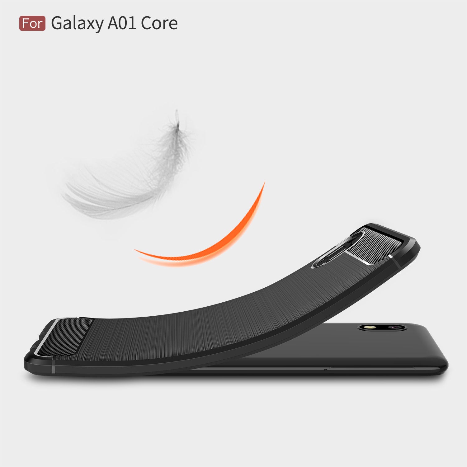 Samsung A01-Core Carbon Fibre TPU Case Slim Shockproof Cover Black