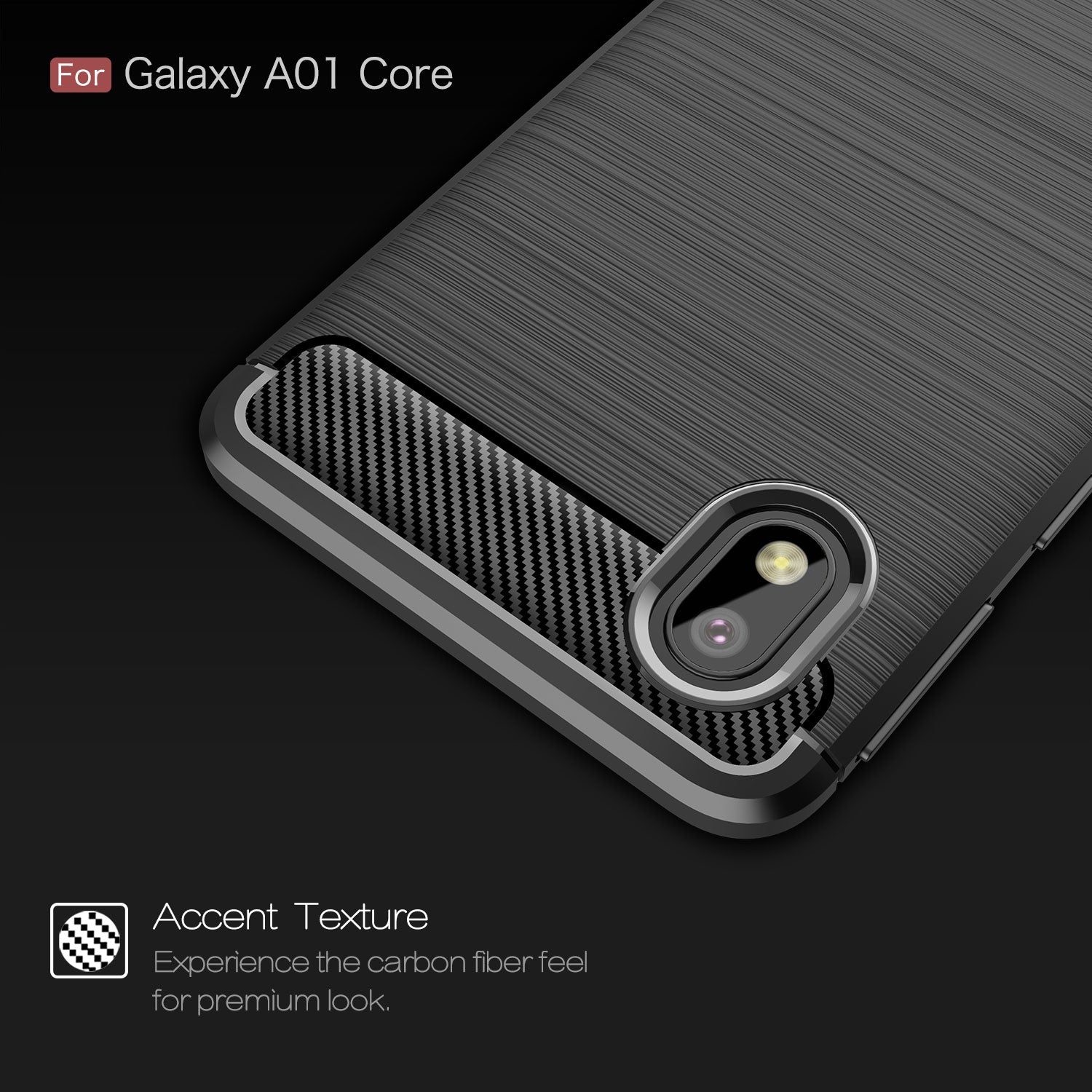 Samsung A01-Core Carbon Fibre TPU Case Slim Shockproof Cover Red