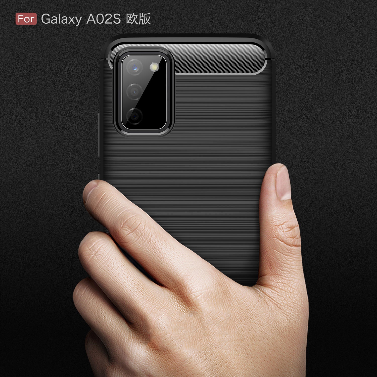 Samsung A02S Carbon Fibre TPU Case Slim Shockproof Cover Navy
