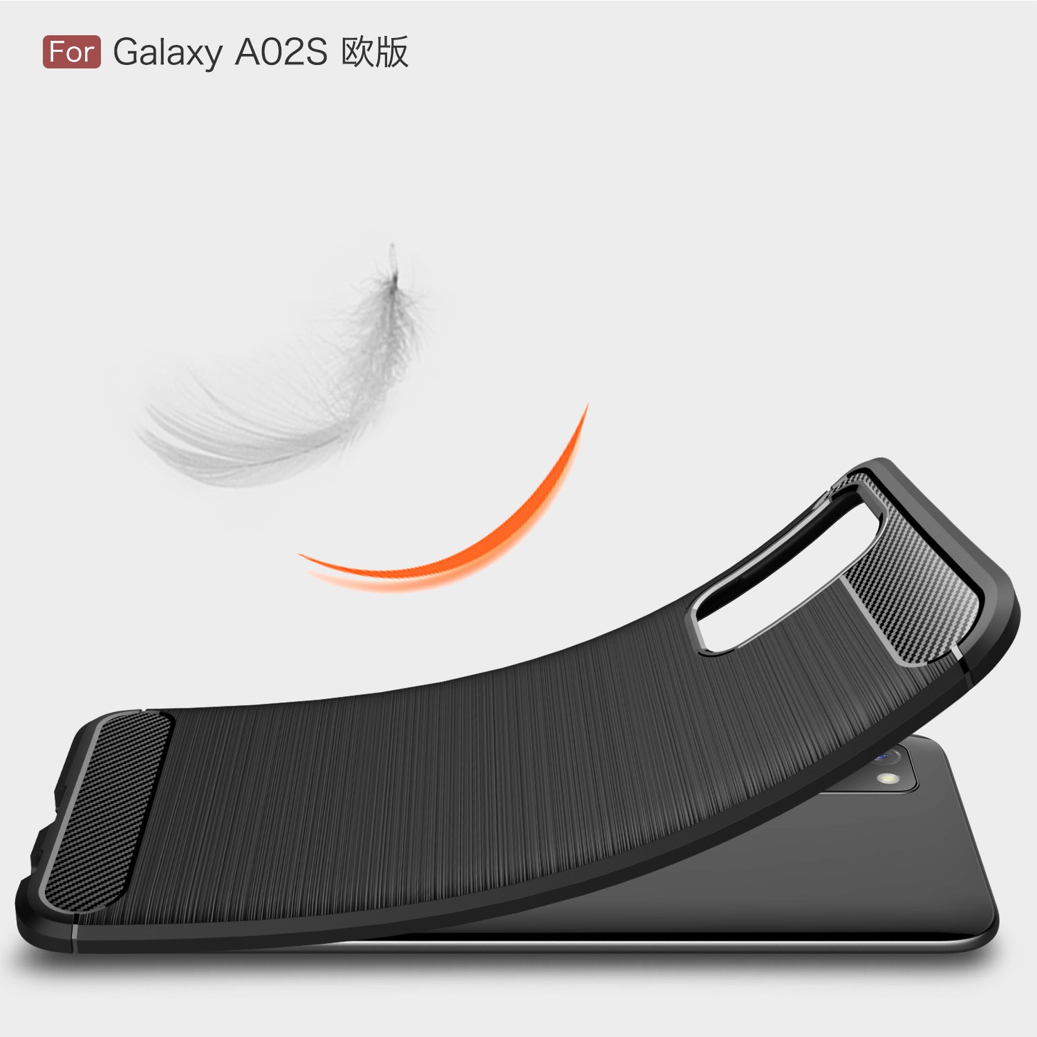 Samsung A02S Carbon Fibre TPU Case Slim Shockproof Cover Navy