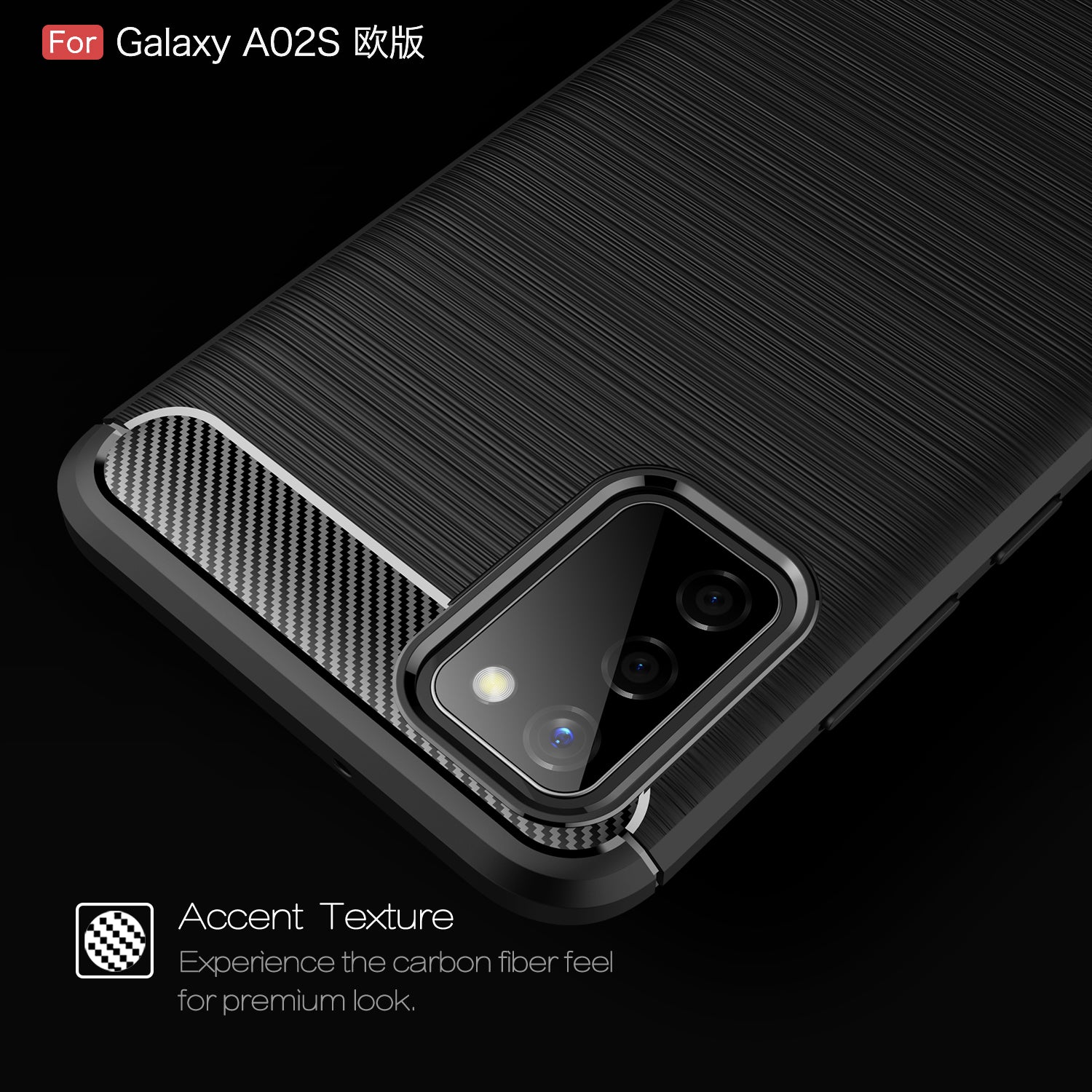 Samsung A02S Carbon Fibre TPU Case Slim Shockproof Cover Navy