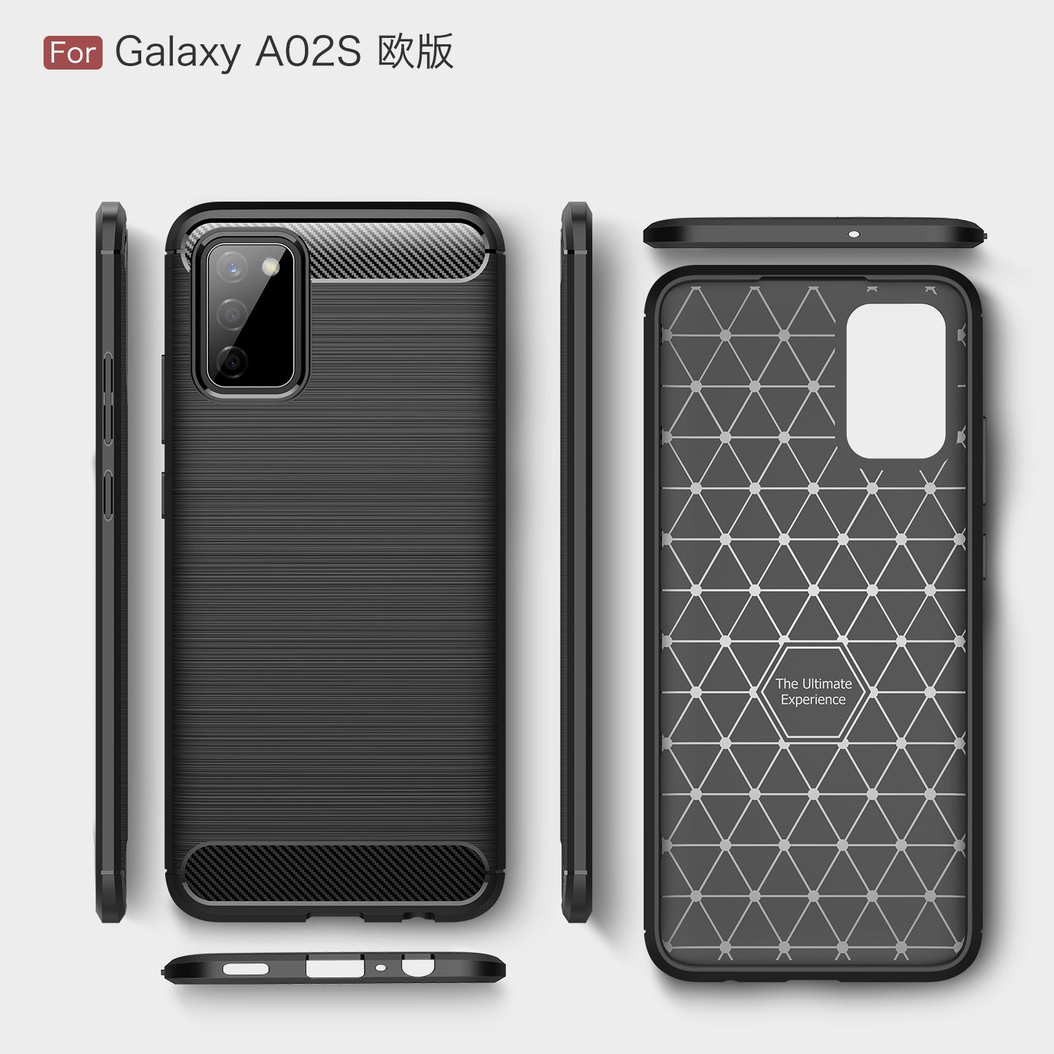 Samsung A02S Carbon Fibre TPU Case Slim Shockproof Cover Navy