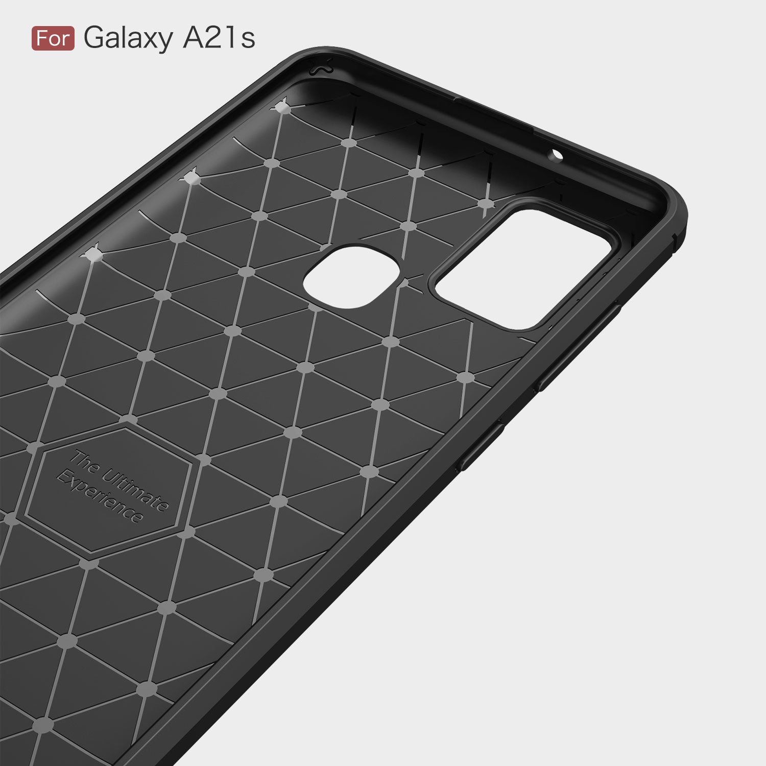 Samsung A21s Carbon Fibre TPU Case Slim Shockproof Cover Black