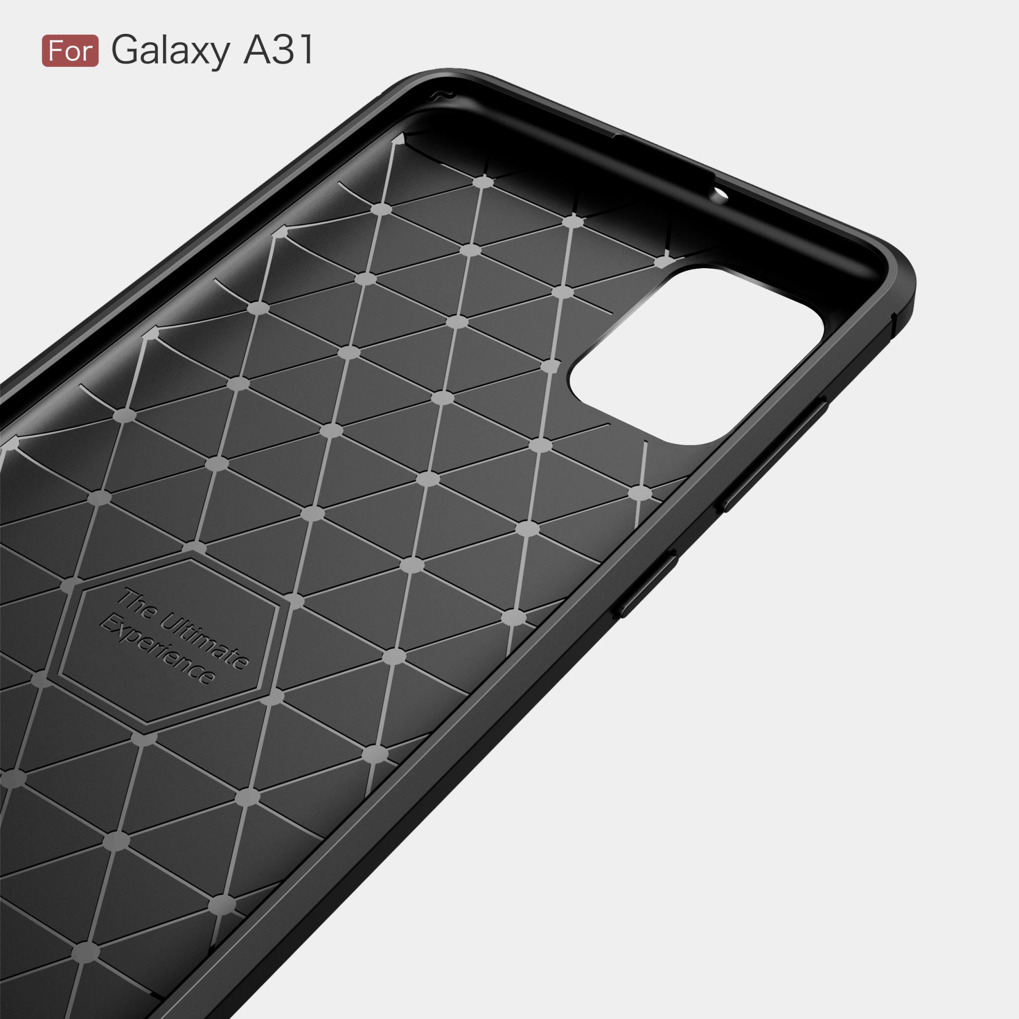 Samsung A31 Carbon Fibre TPU Case Slim Shockproof Cover Red