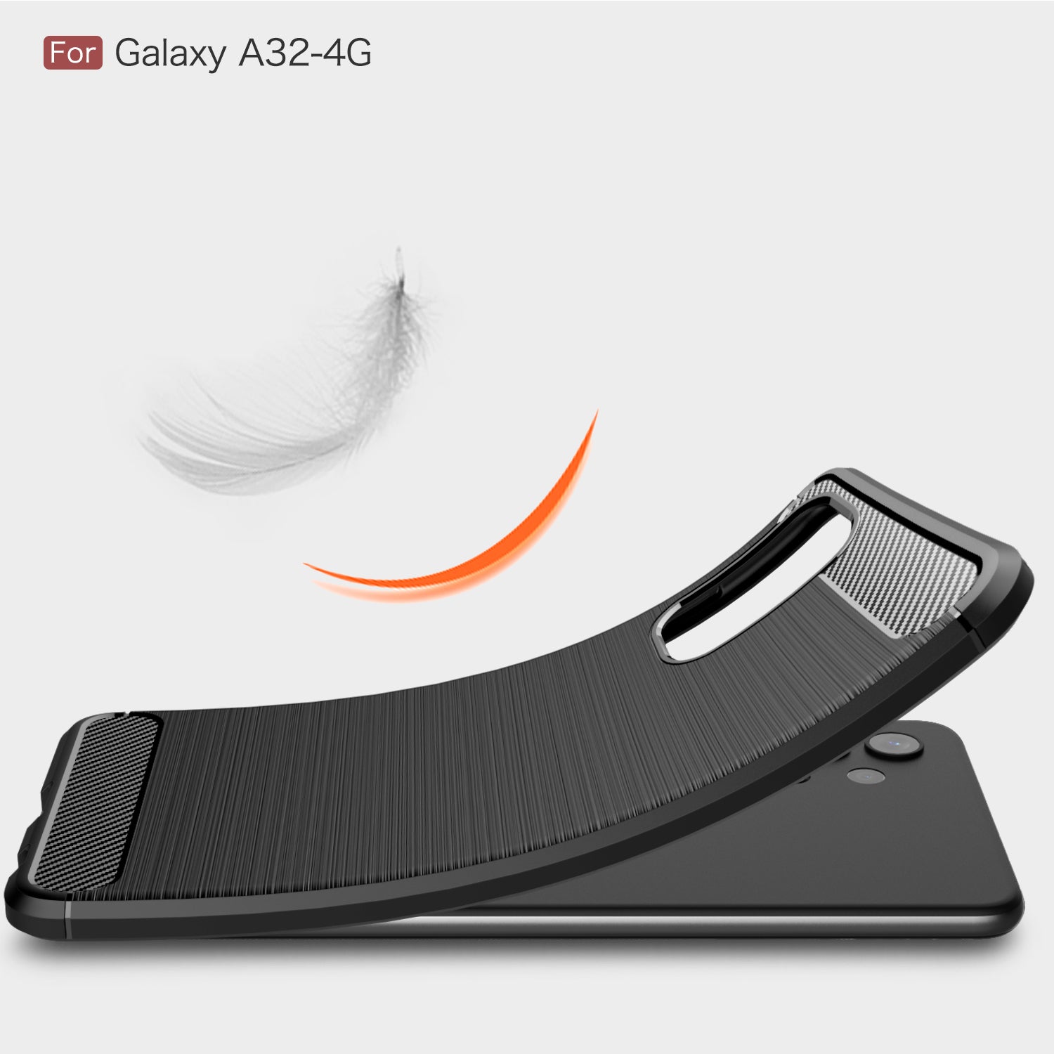 Samsung A32-4G Carbon Fibre TPU Case Slim Shockproof Cover Red