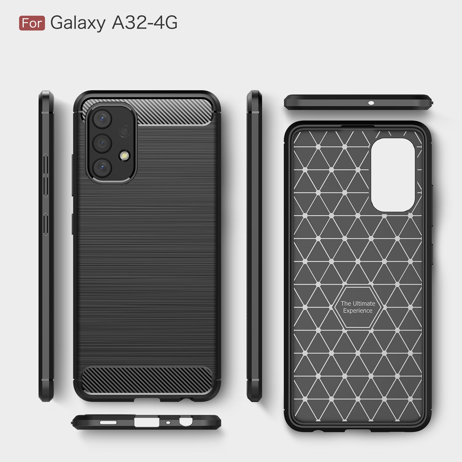 Samsung A32-4G Carbon Fibre TPU Case Slim Shockproof Cover Navy