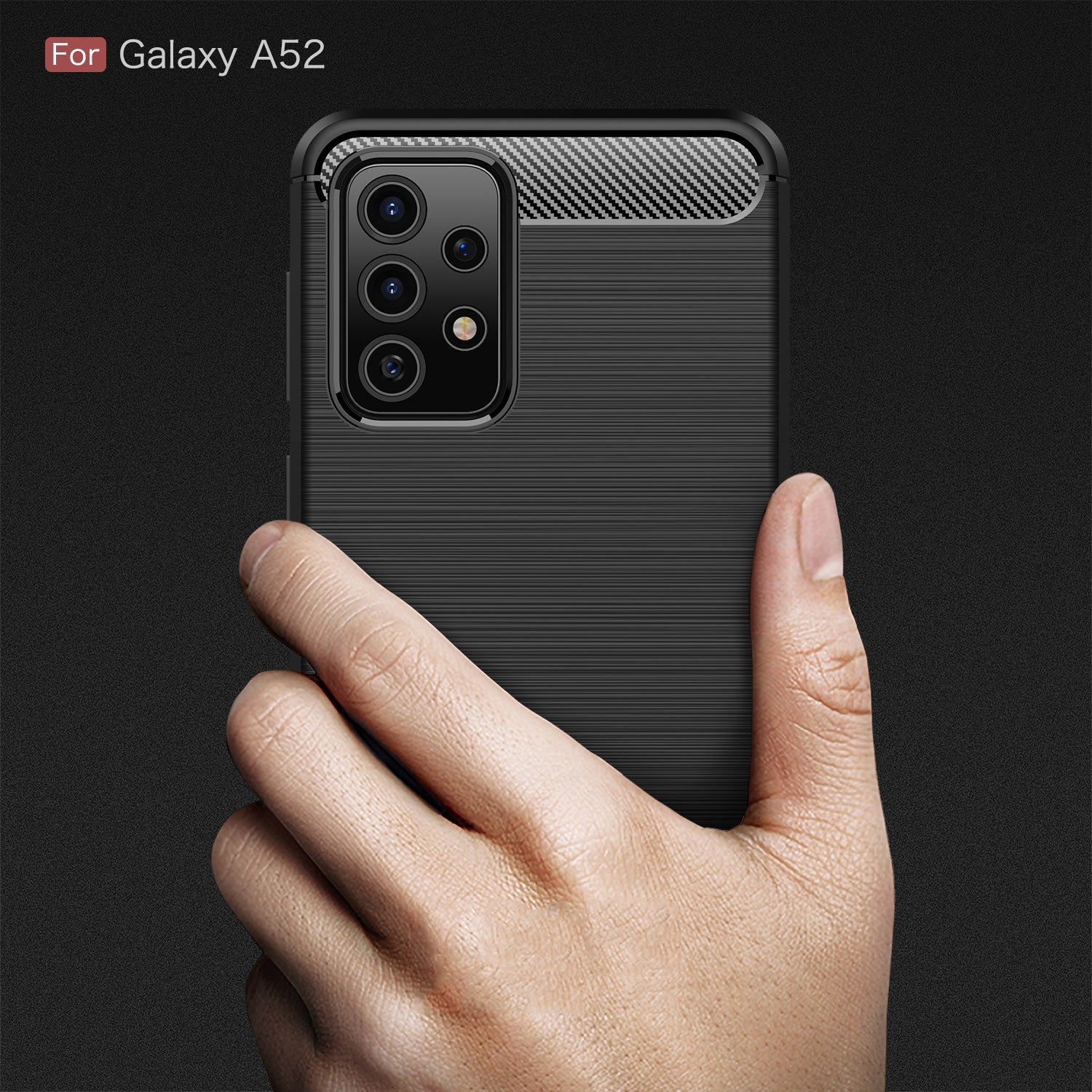 Samsung A52s 5G Carbon Fibre TPU Case Slim Shockproof Cover Navy