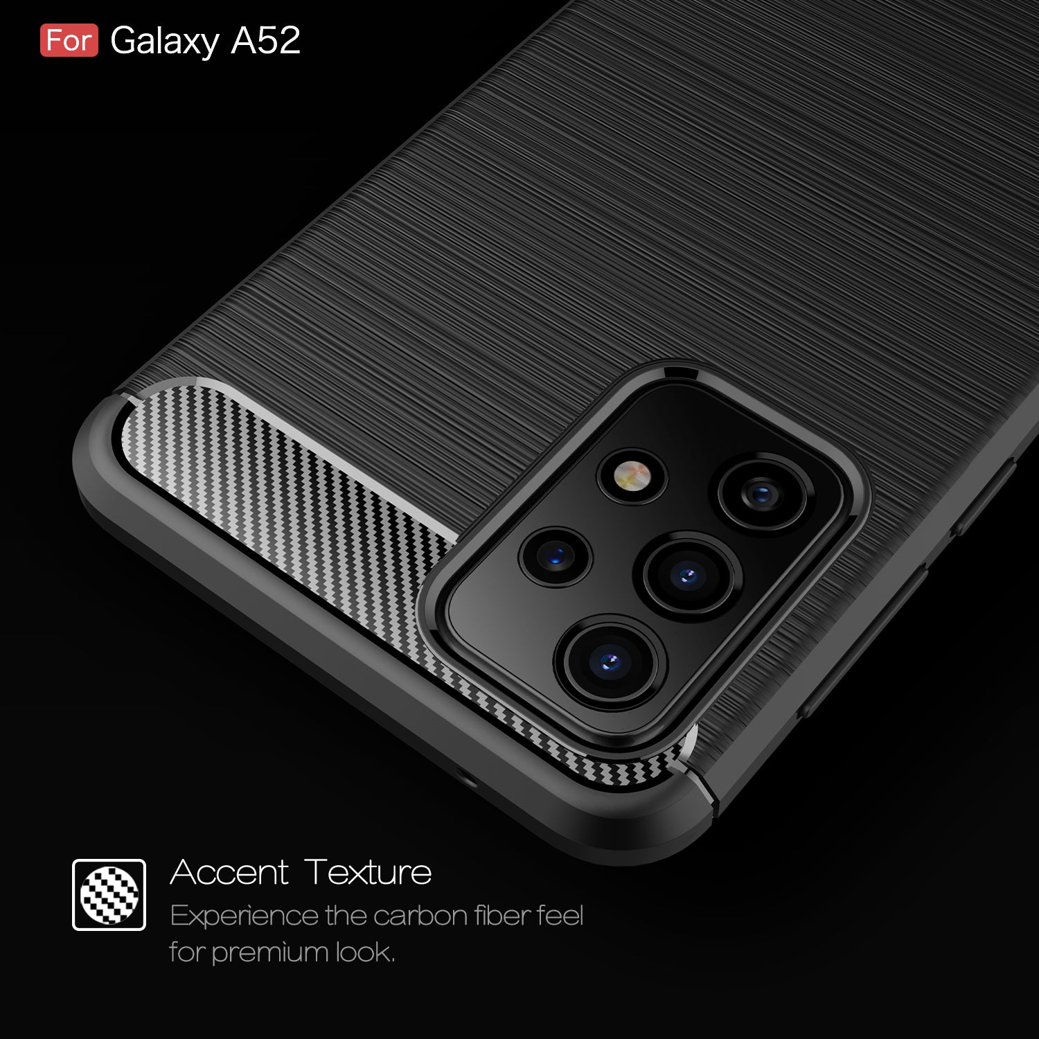 Samsung A52s 5G Carbon Fibre TPU Case Slim Shockproof Cover Navy