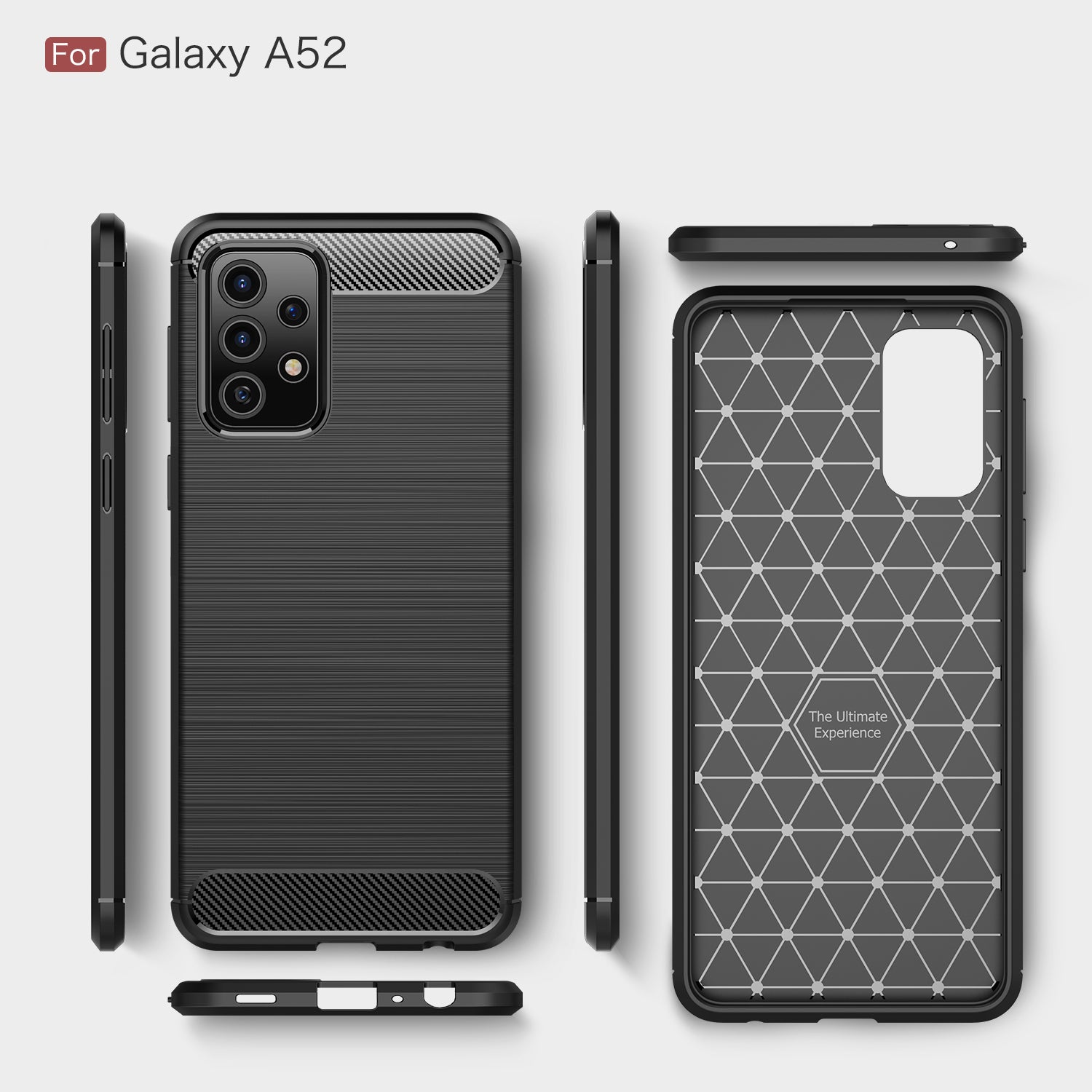 Samsung A52s 5G Carbon Fibre TPU Case Slim Shockproof Cover Black