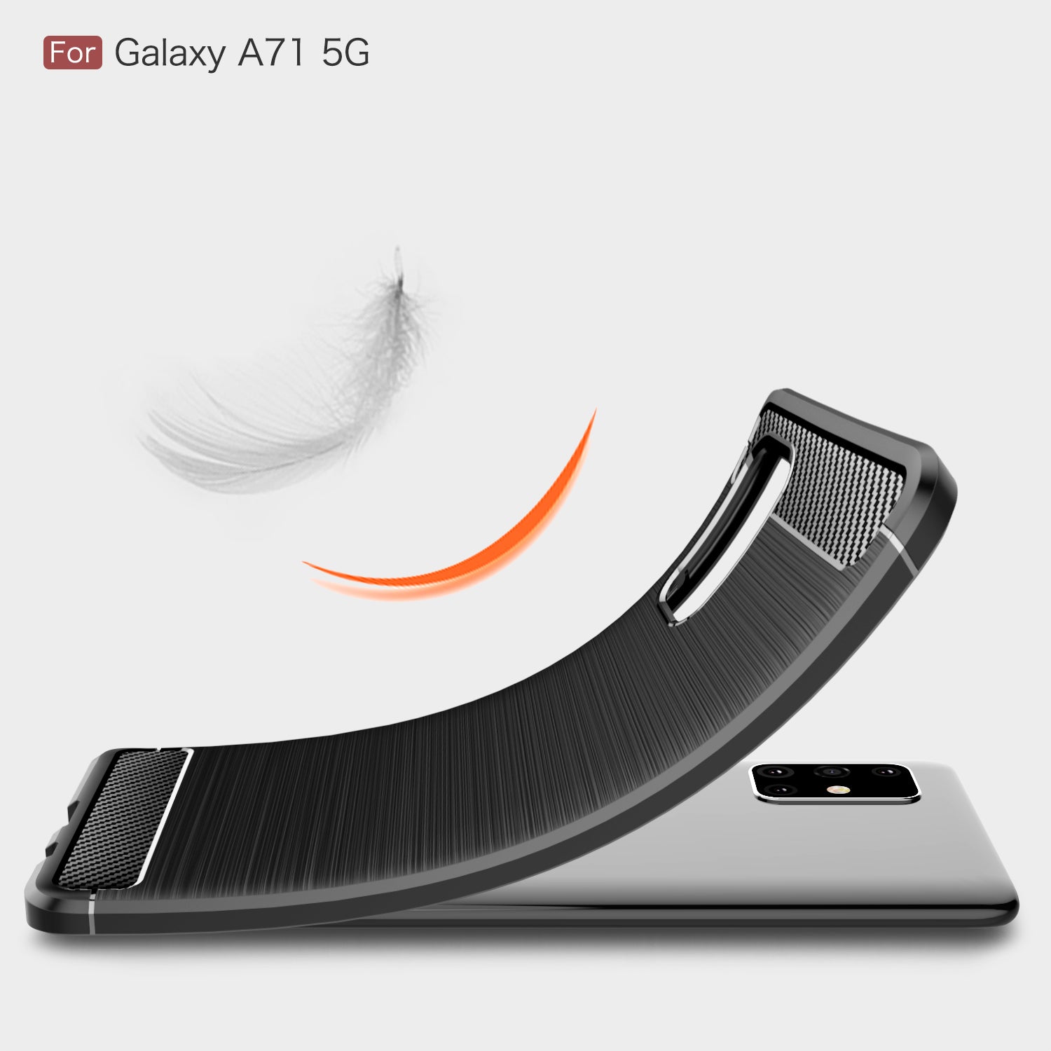 Samsung A71-5G Carbon Fibre TPU Case Slim Shockproof Cover Red