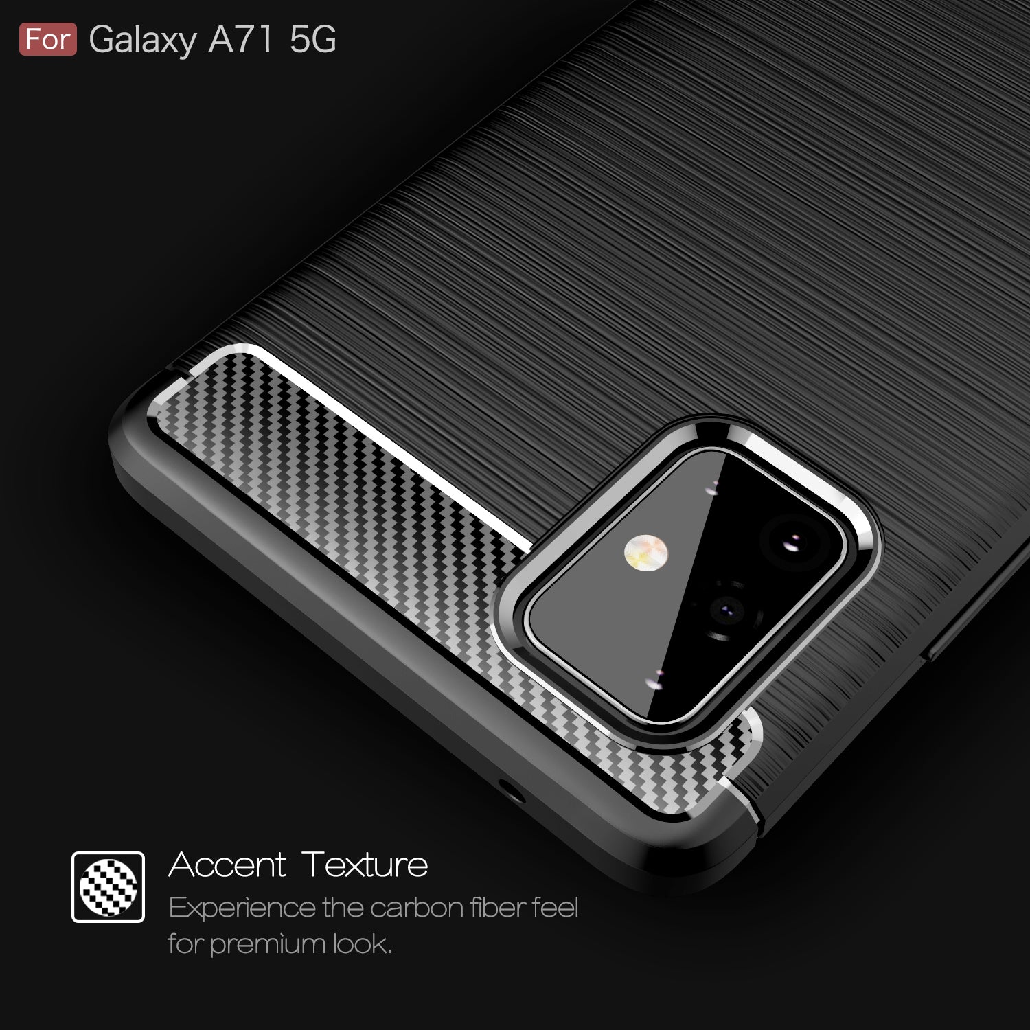 Samsung A71-5G Carbon Fibre TPU Case Slim Shockproof Cover Red