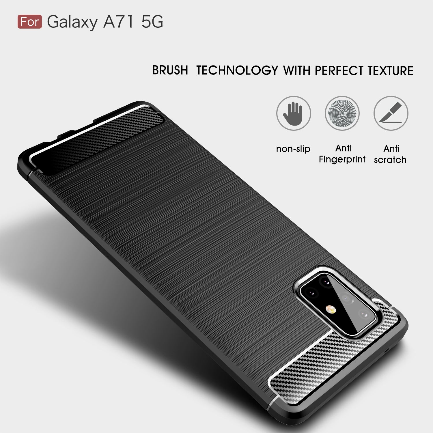 Samsung A71-5G Carbon Fibre TPU Case Slim Shockproof Cover Red