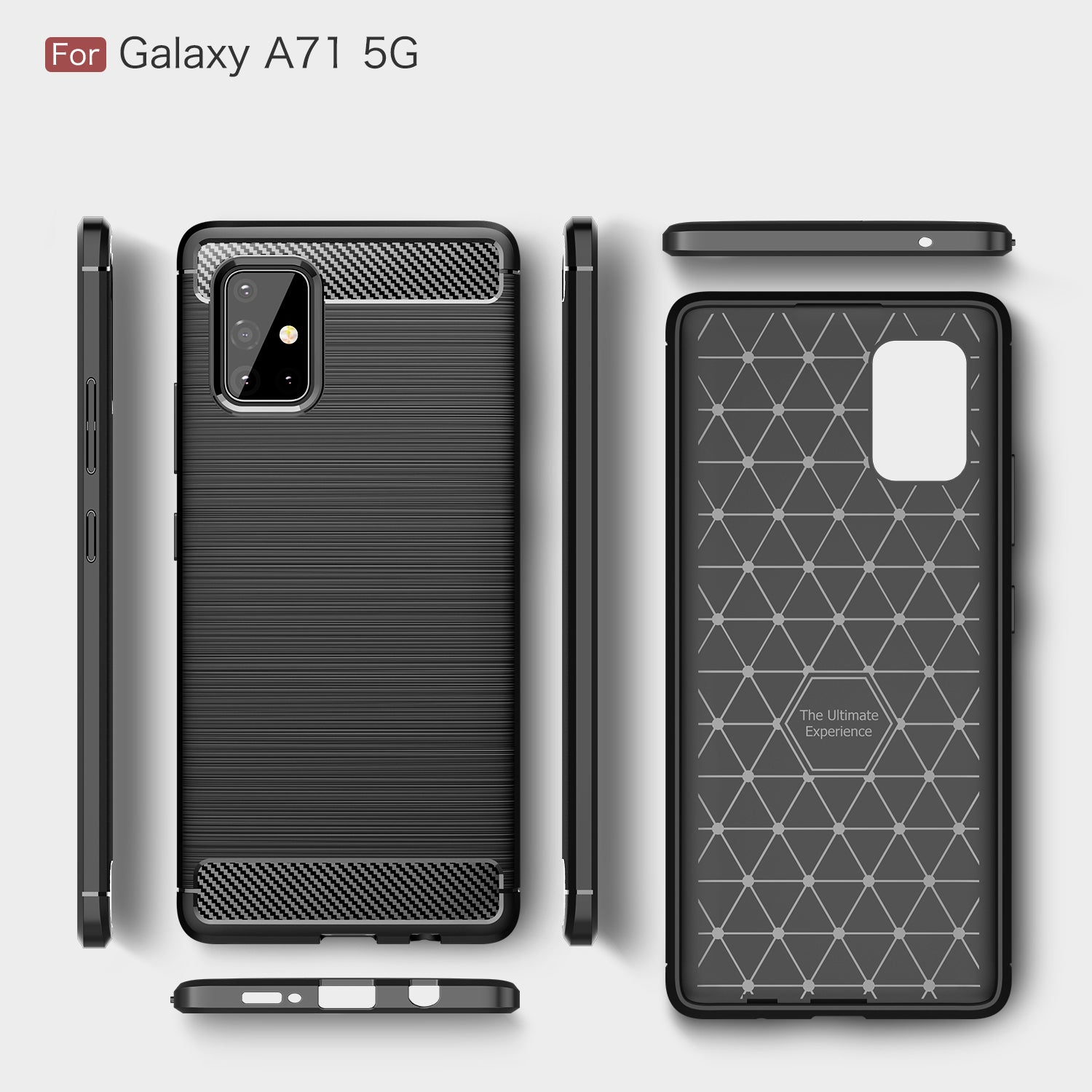 Samsung A71-5G Carbon Fibre TPU Case Slim Shockproof Cover Red