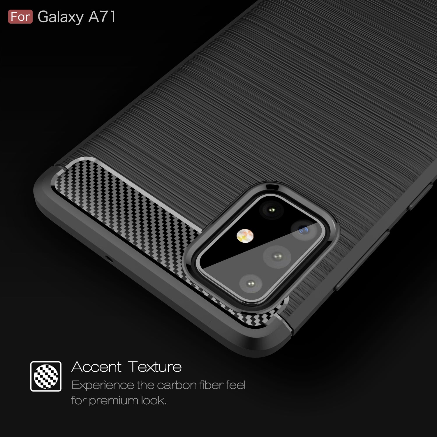 Samsung A71 Carbon Fibre TPU Case Slim Shockproof Cover Red