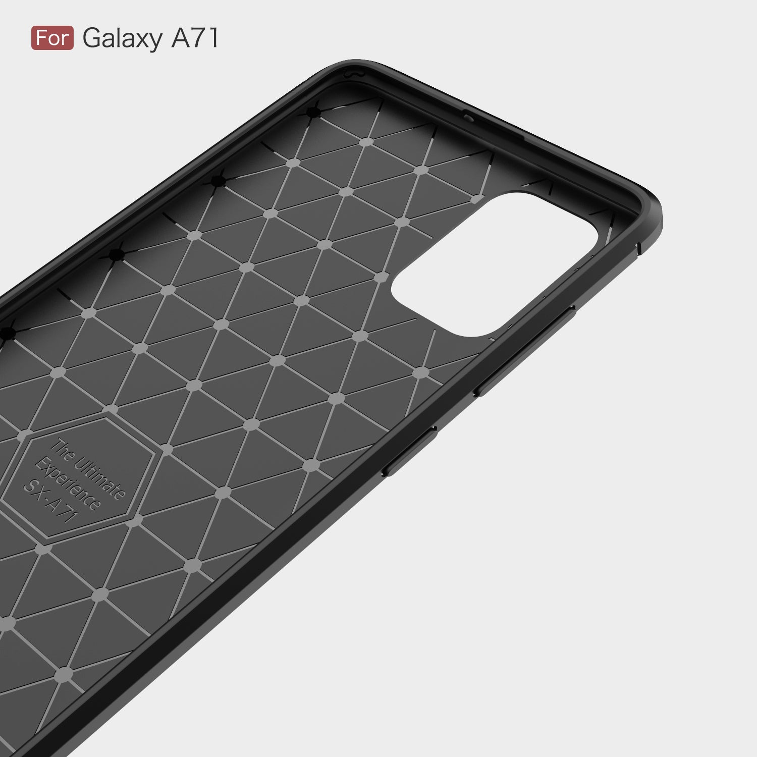 Samsung A71 Carbon Fibre TPU Case Slim Shockproof Cover Red