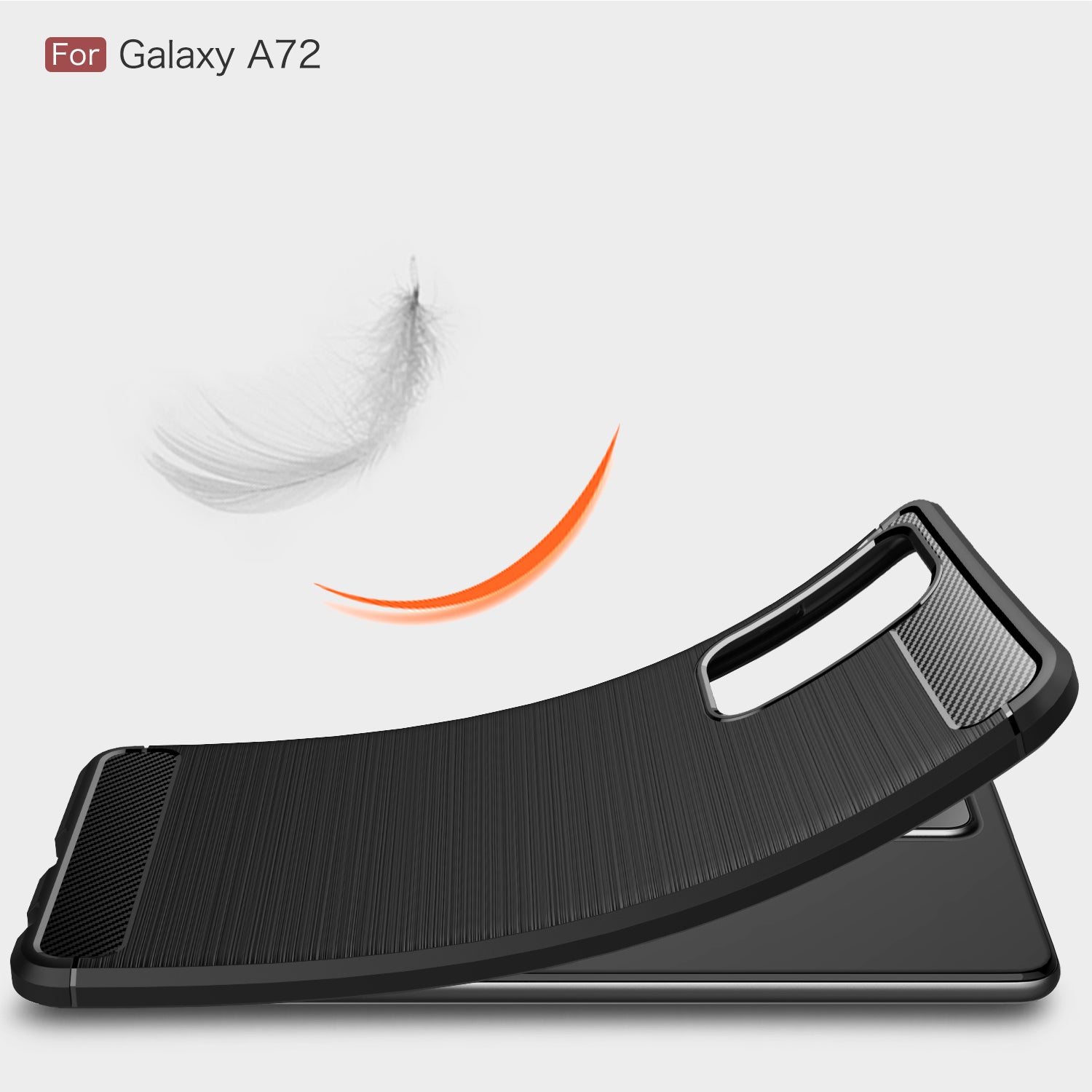 Samsung A72 Carbon Fibre TPU Case Slim Shockproof Cover Red
