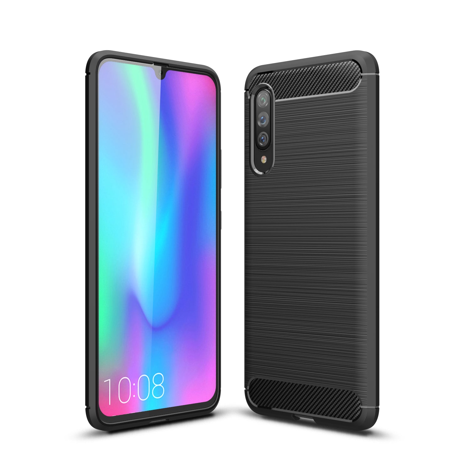 Samsung A90-5G Carbon Fibre TPU Case Slim Shockproof Cover Black