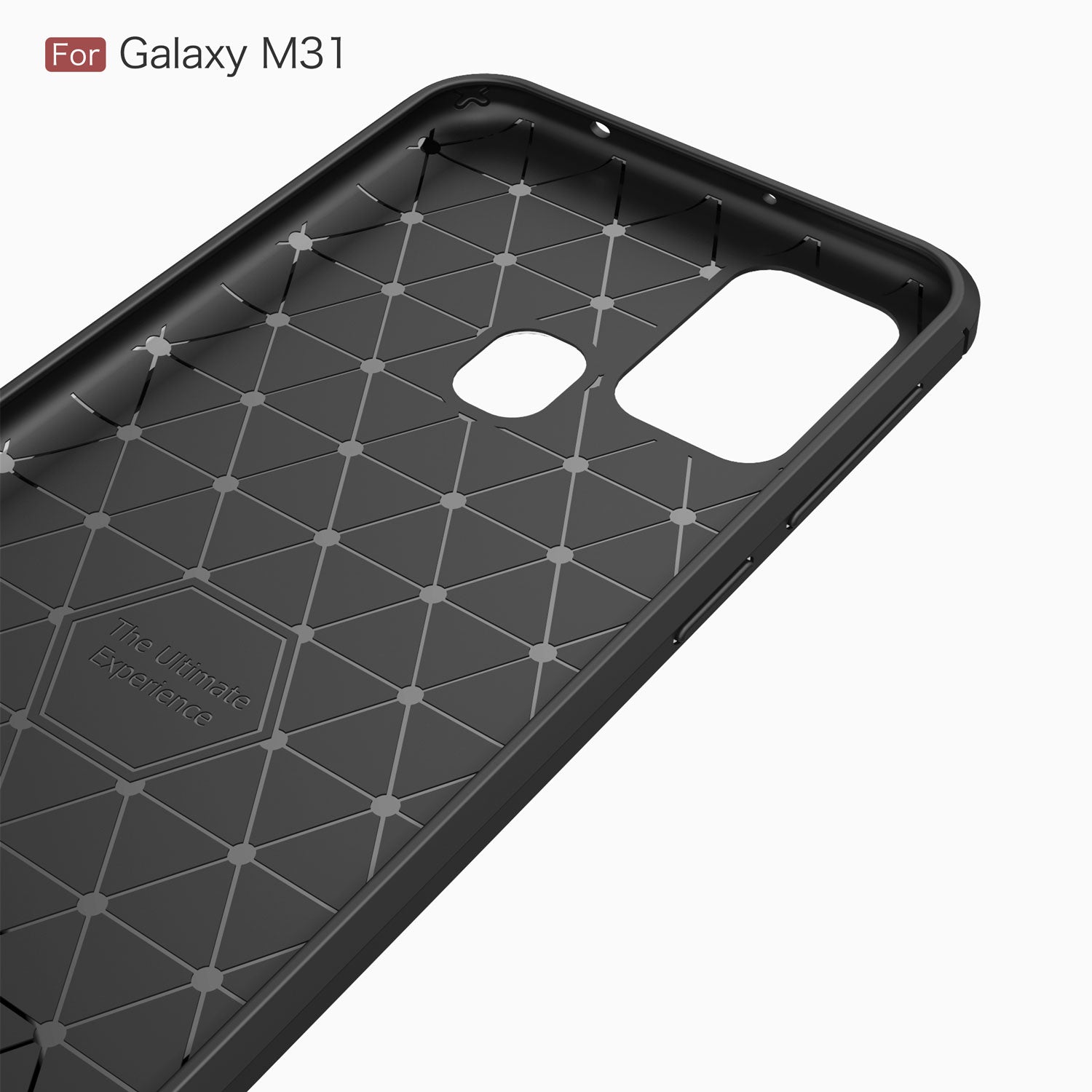 Samsung M31 Carbon Fibre TPU Case Slim Shockproof Cover Red