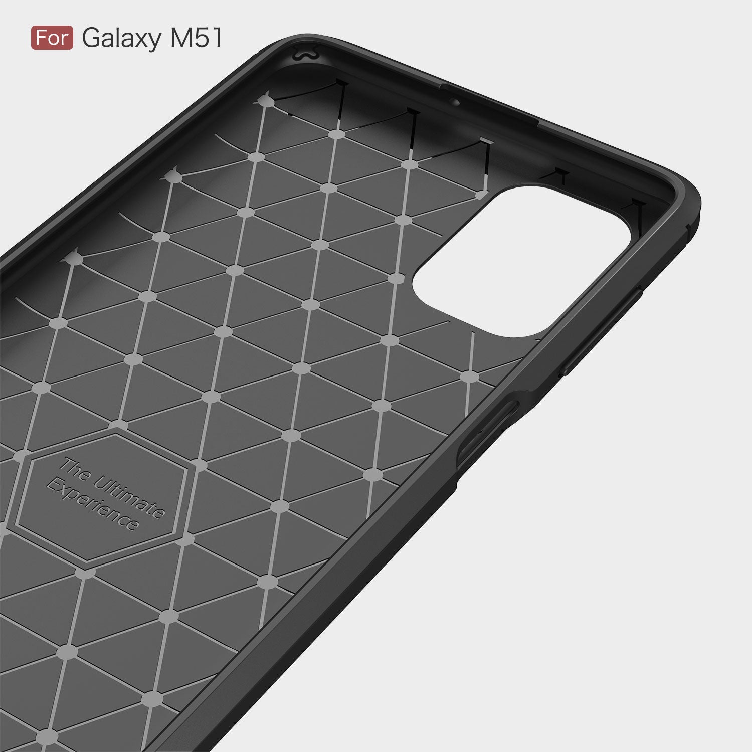 Samsung M51 Carbon Fibre TPU Case Slim Shockproof Cover Red