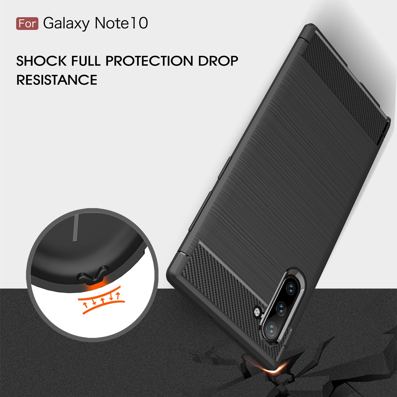 Samsung Note 10 Carbon Fibre TPU Case Slim Shockproof Cover Red