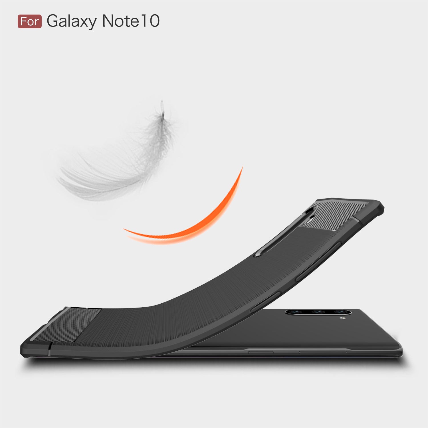 Samsung Note 10 Carbon Fibre TPU Case Slim Shockproof Cover Red