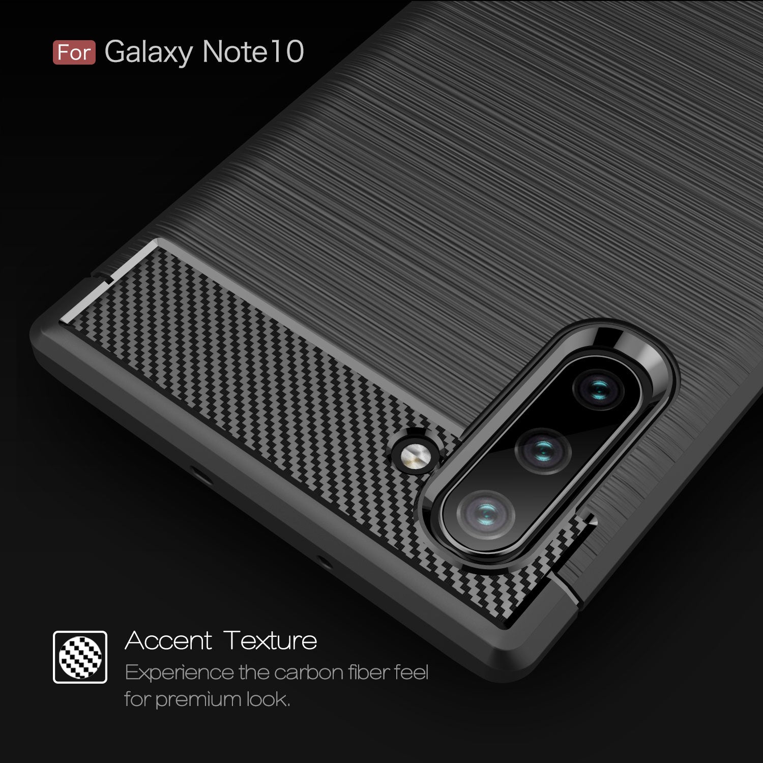 Samsung Note 10 Carbon Fibre TPU Case Slim Shockproof Cover Red