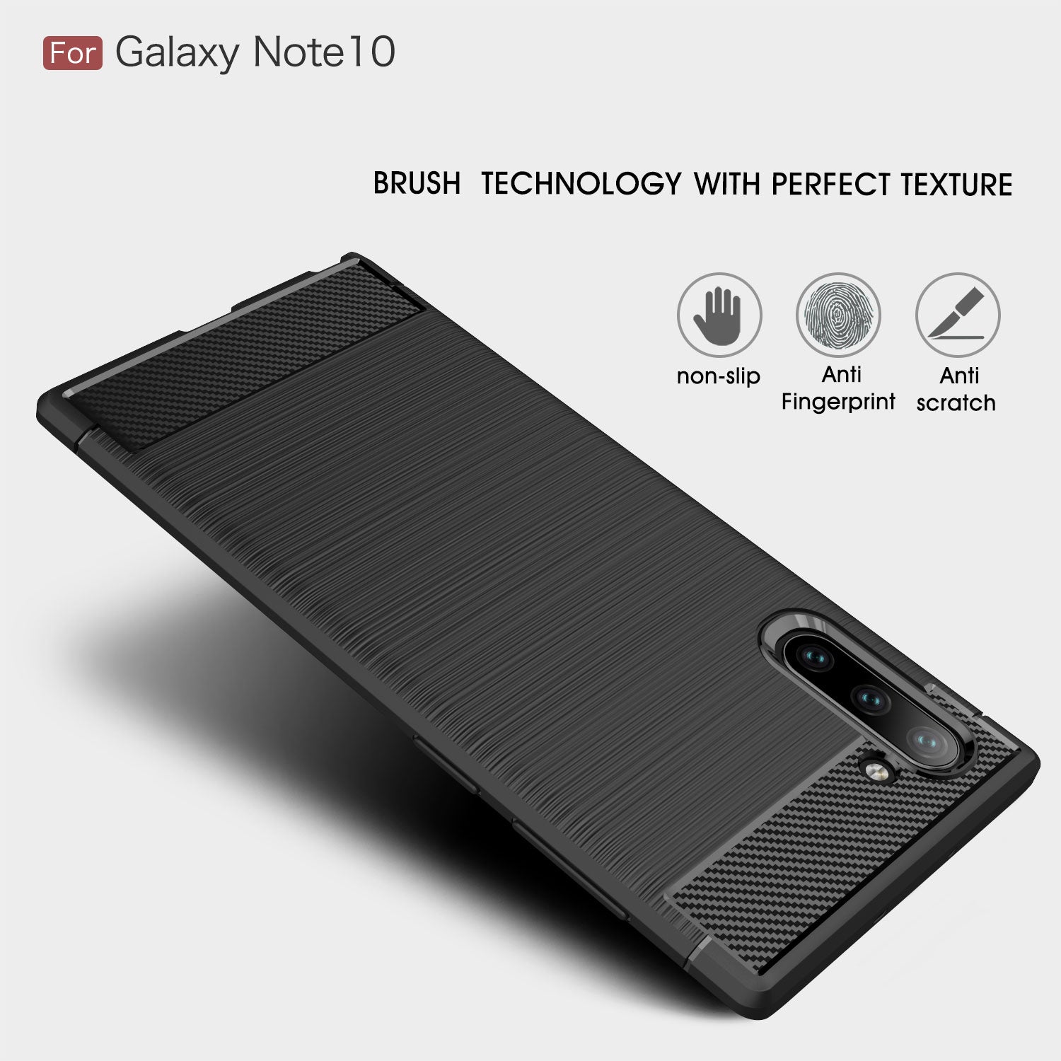 Samsung Note 10 Carbon Fibre TPU Case Slim Shockproof Cover Red