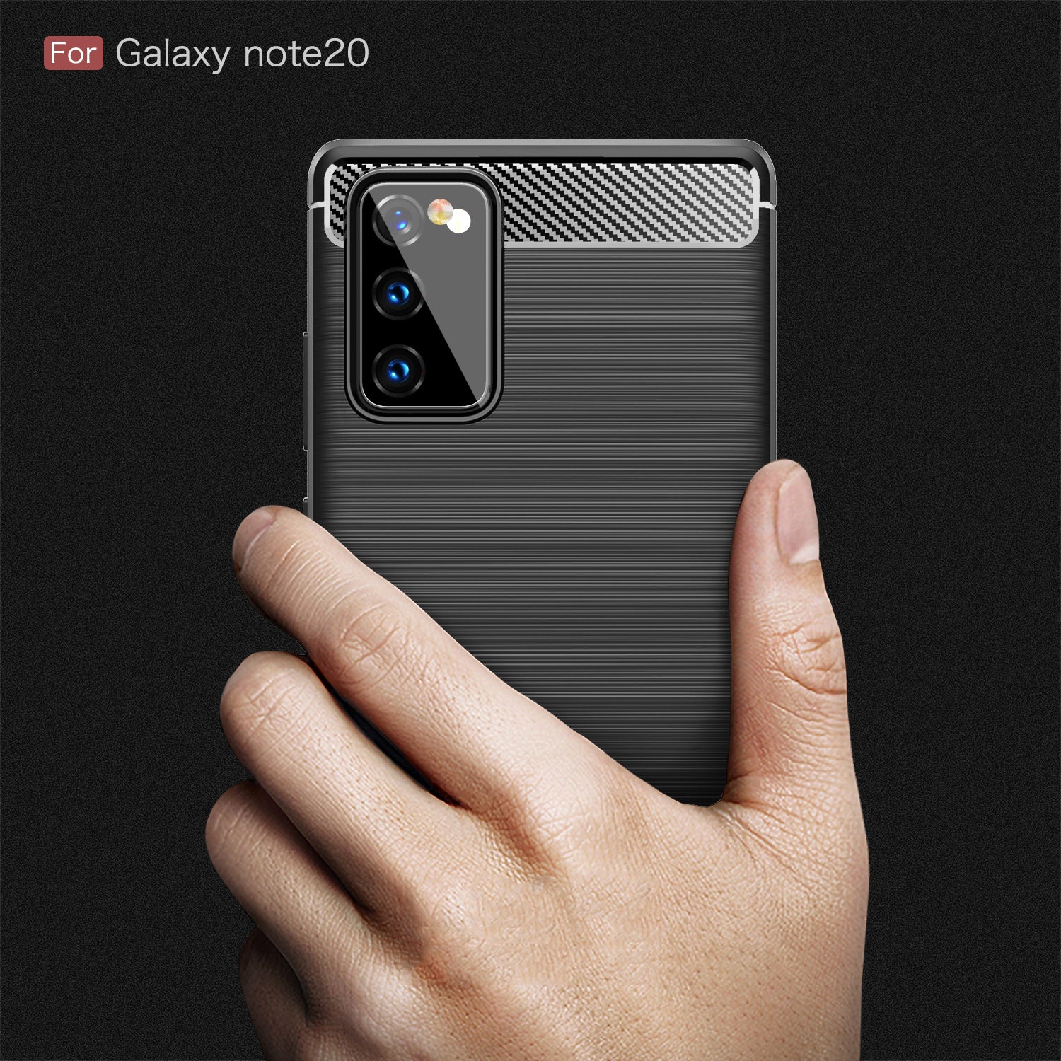 Samsung Note20 Carbon Fibre TPU Case Slim Shockproof Cover Red
