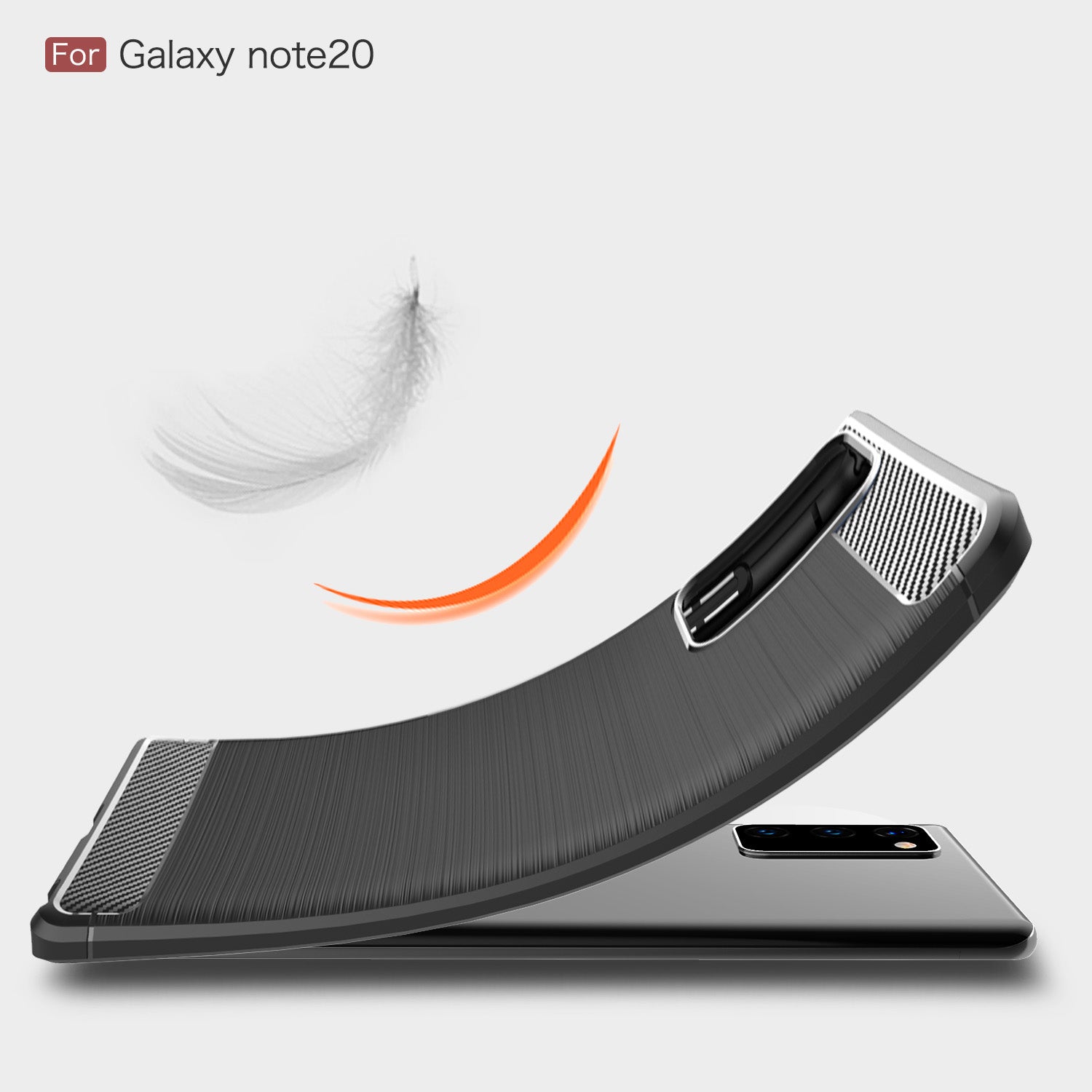 Samsung Note20 Carbon Fibre TPU Case Slim Shockproof Cover Red
