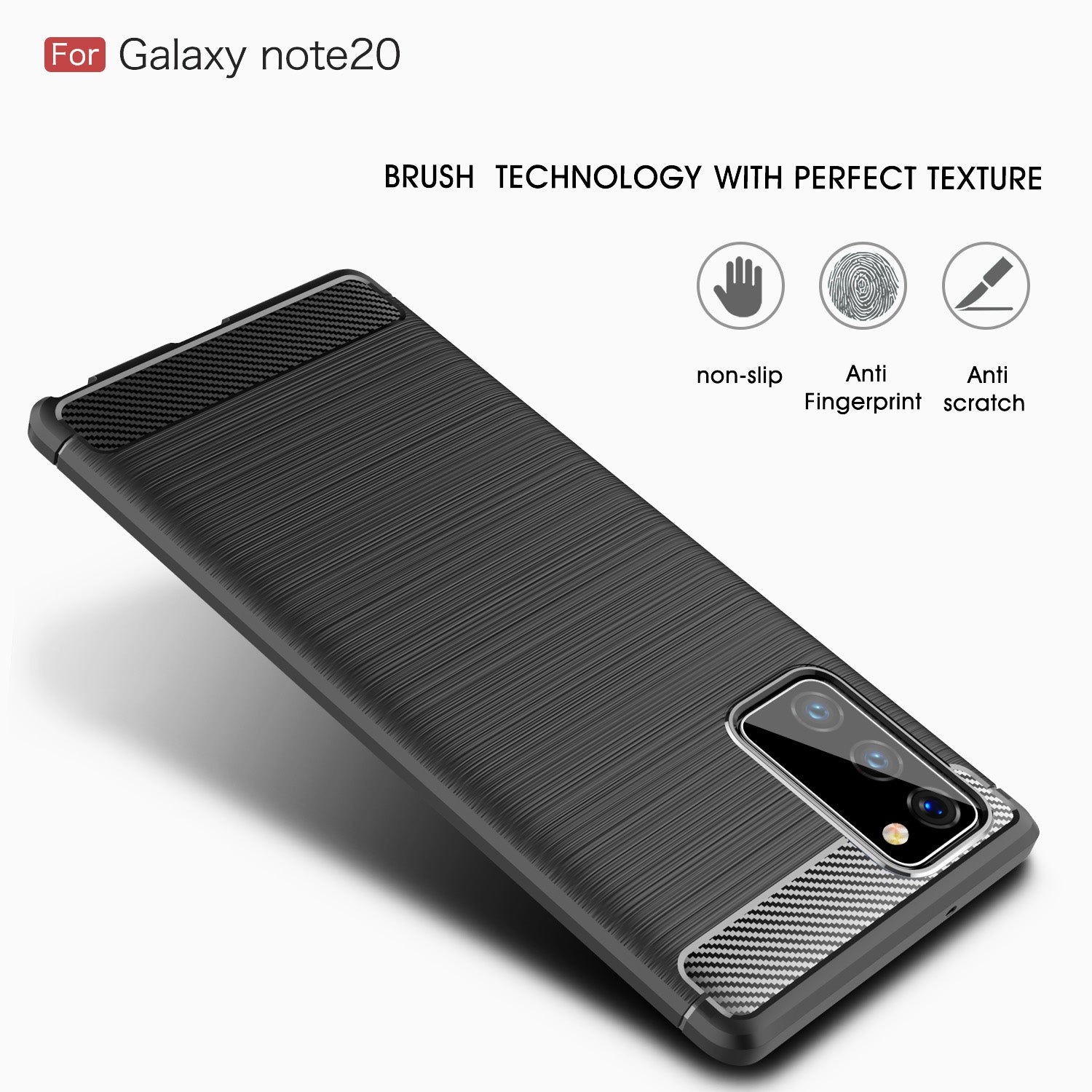 Samsung Note20 Carbon Fibre TPU Case Slim Shockproof Cover Red
